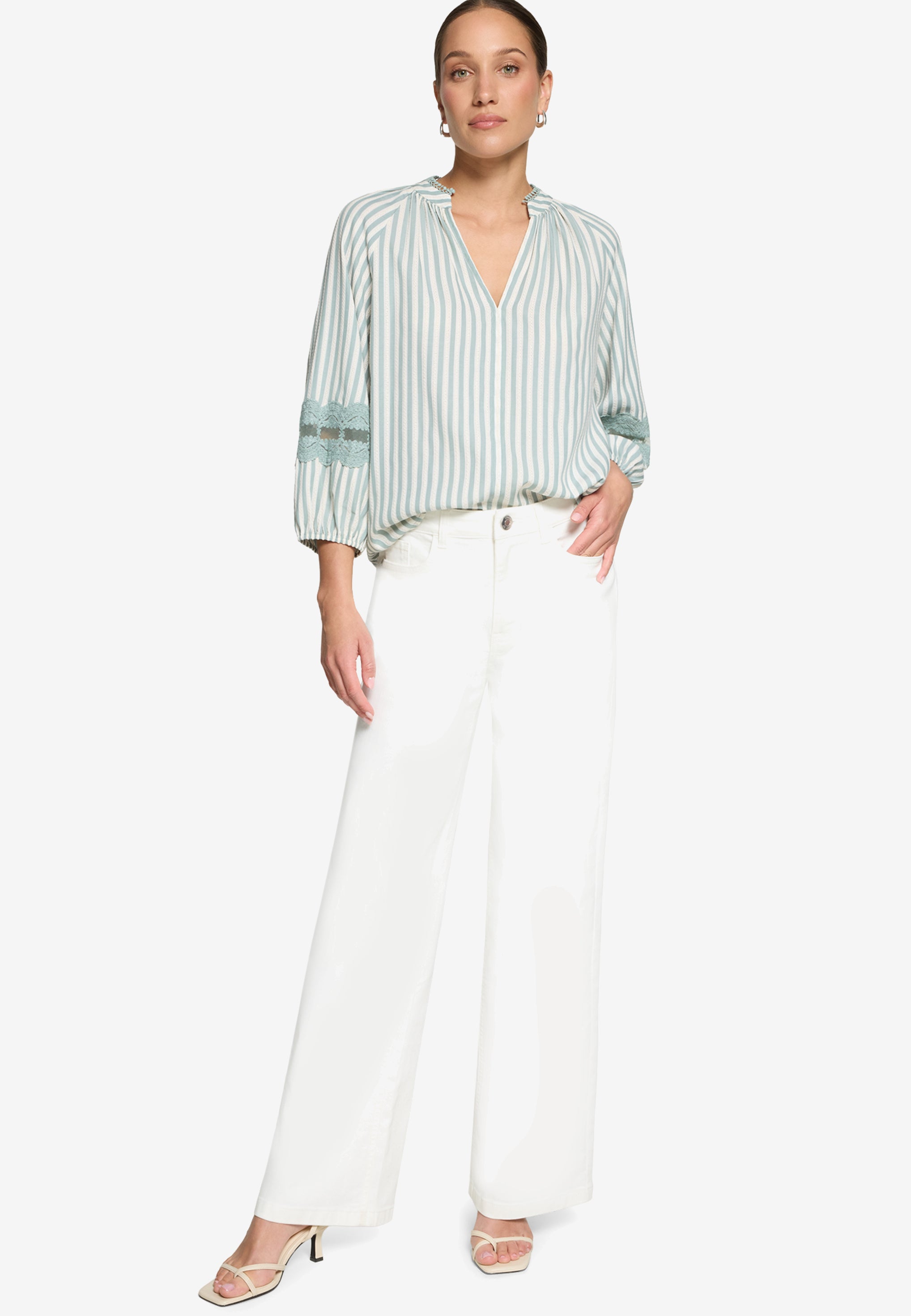 Zero Damen Blusen Cream/Blue