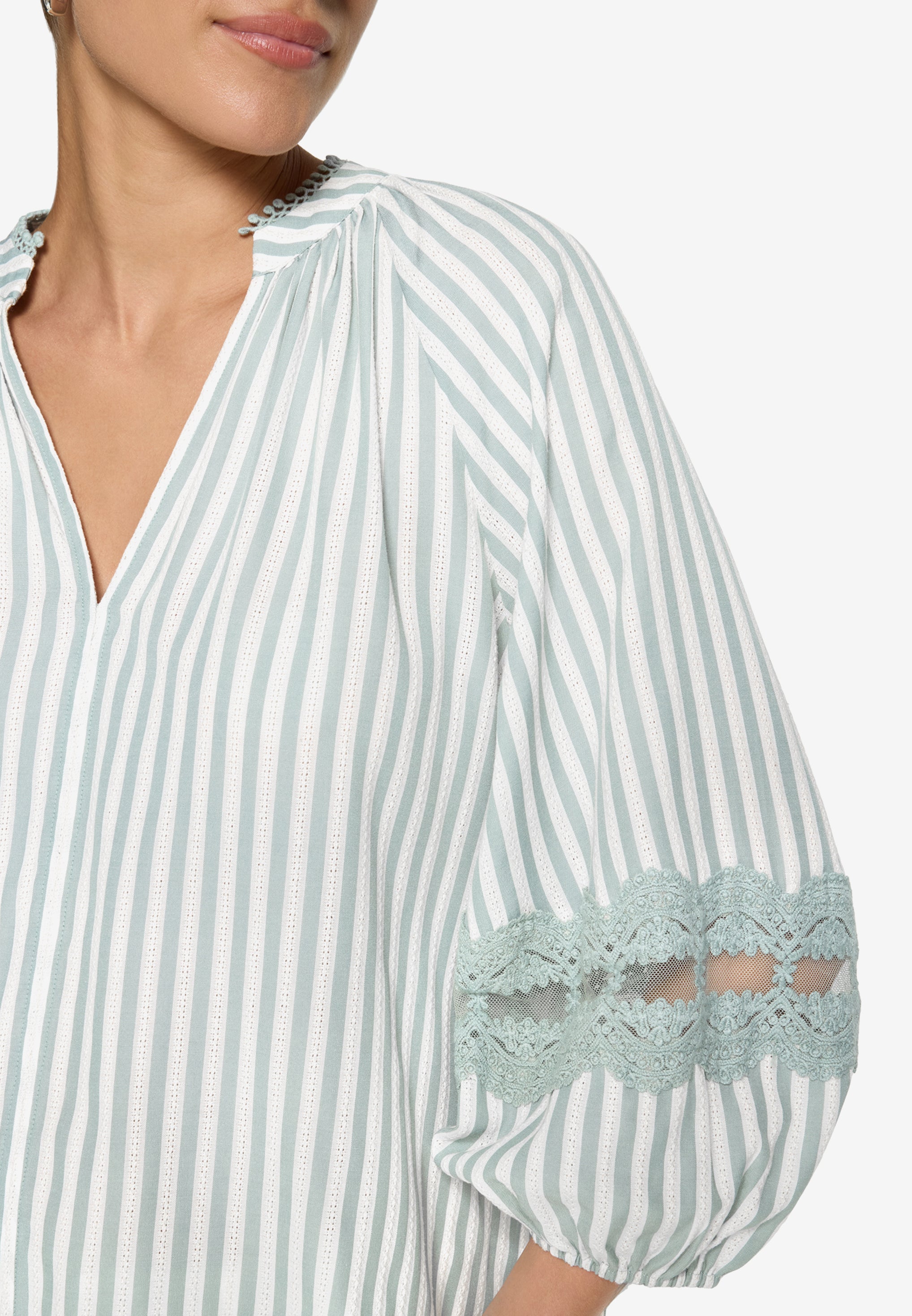 Zero Damen Blusen Cream/Blue