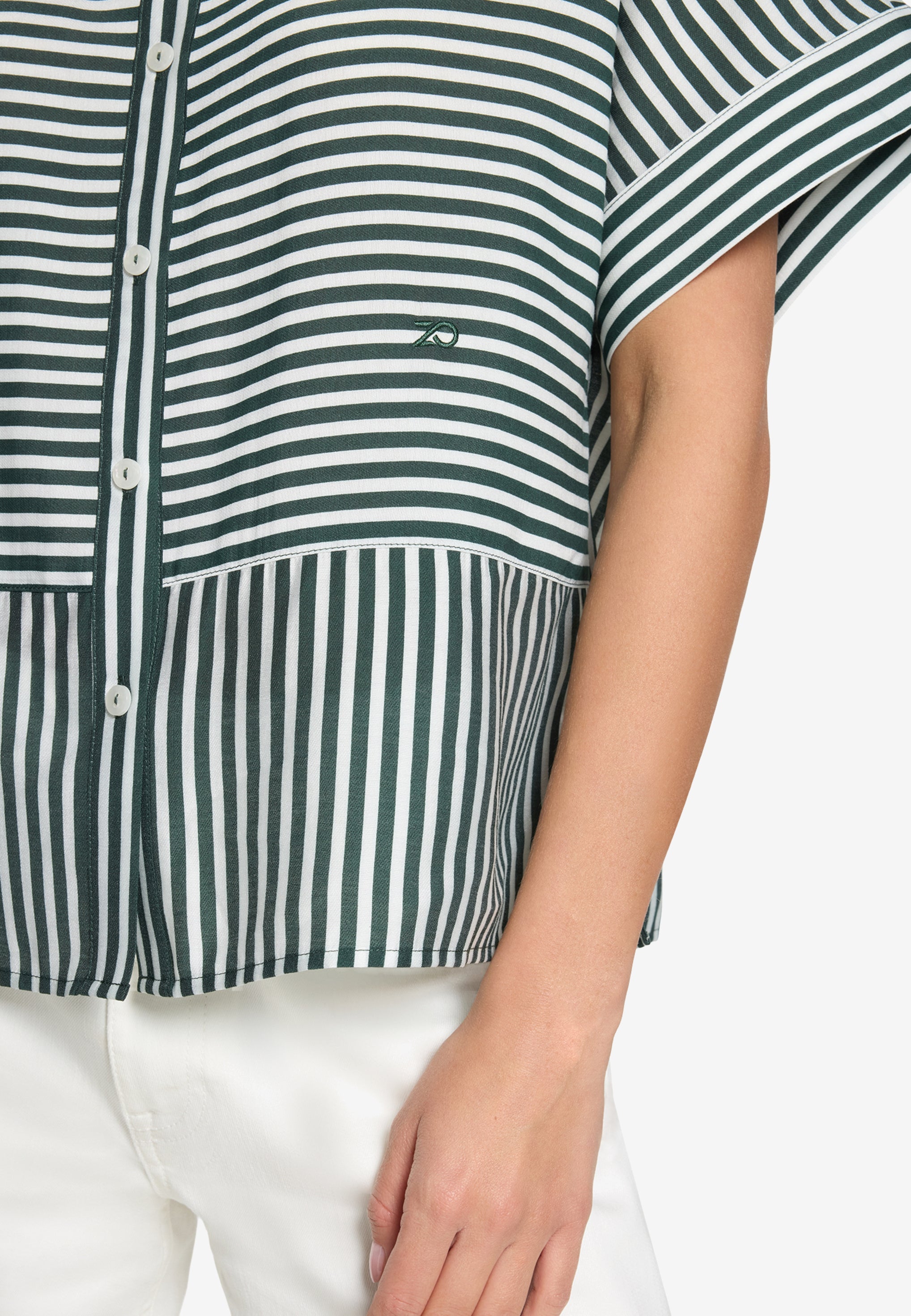 Zero Damen Blusen Green/Cream