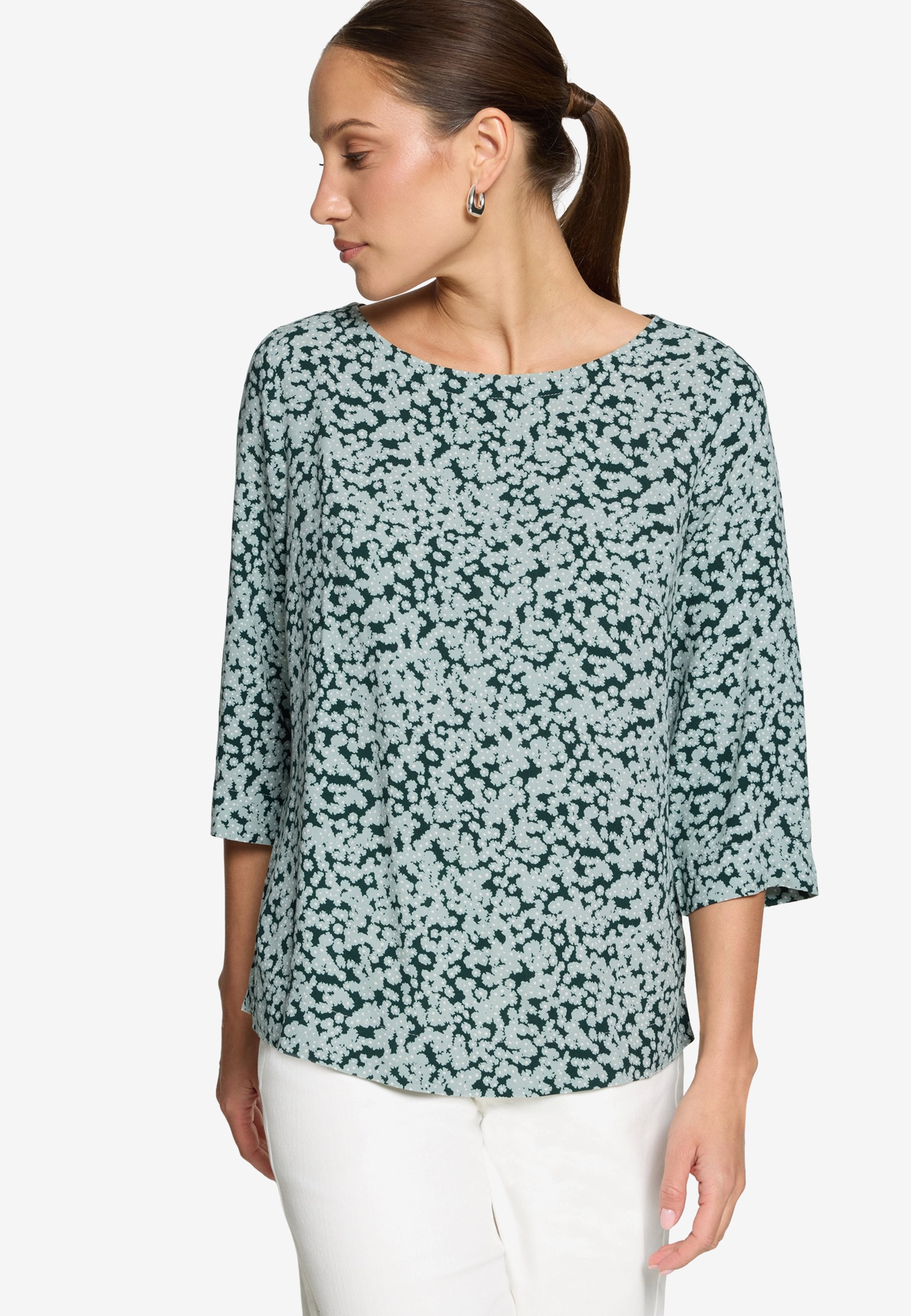 Zero Damen Blusen Dark Green/Blue