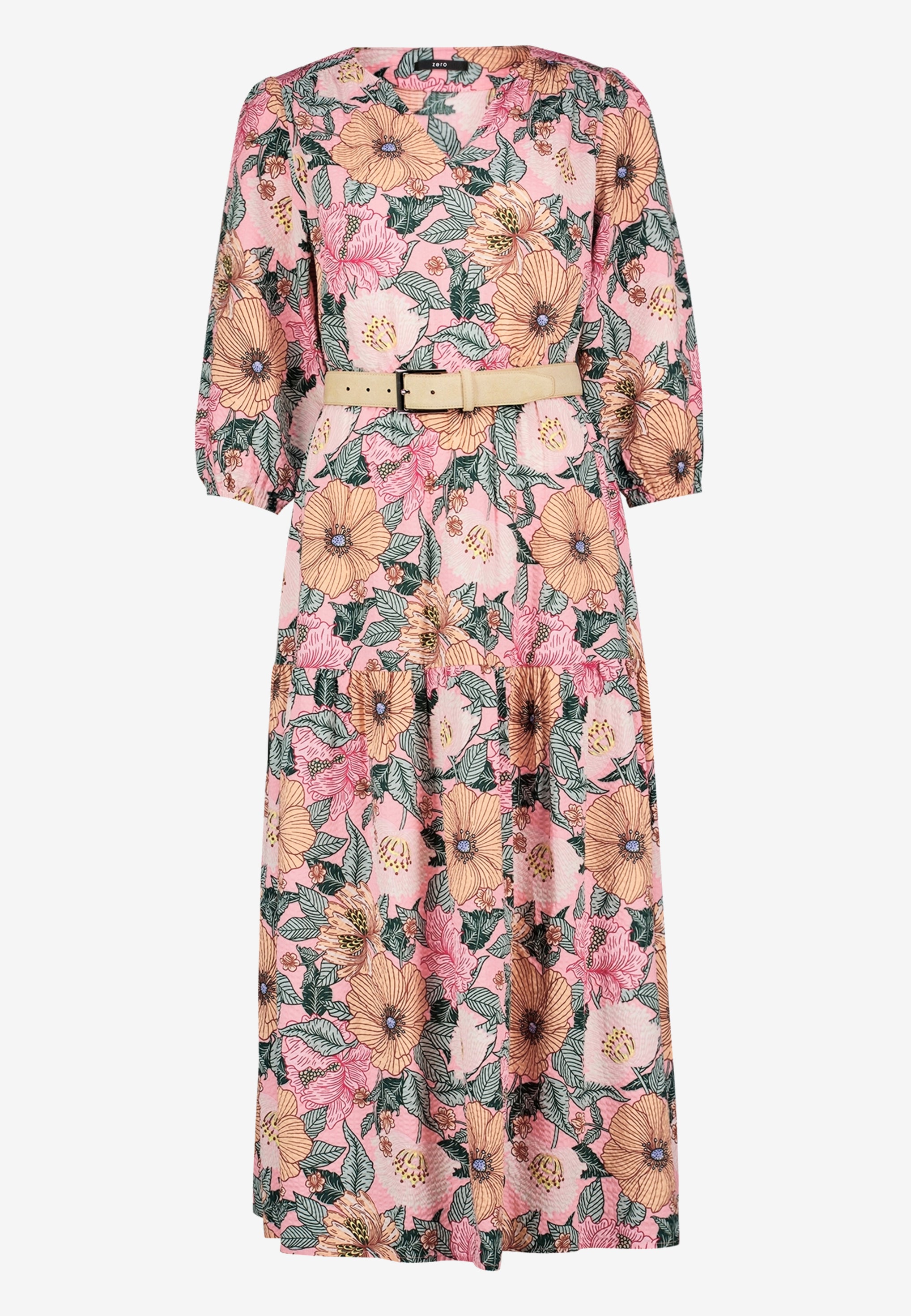 Zero Damen Kleider Rosé/Green