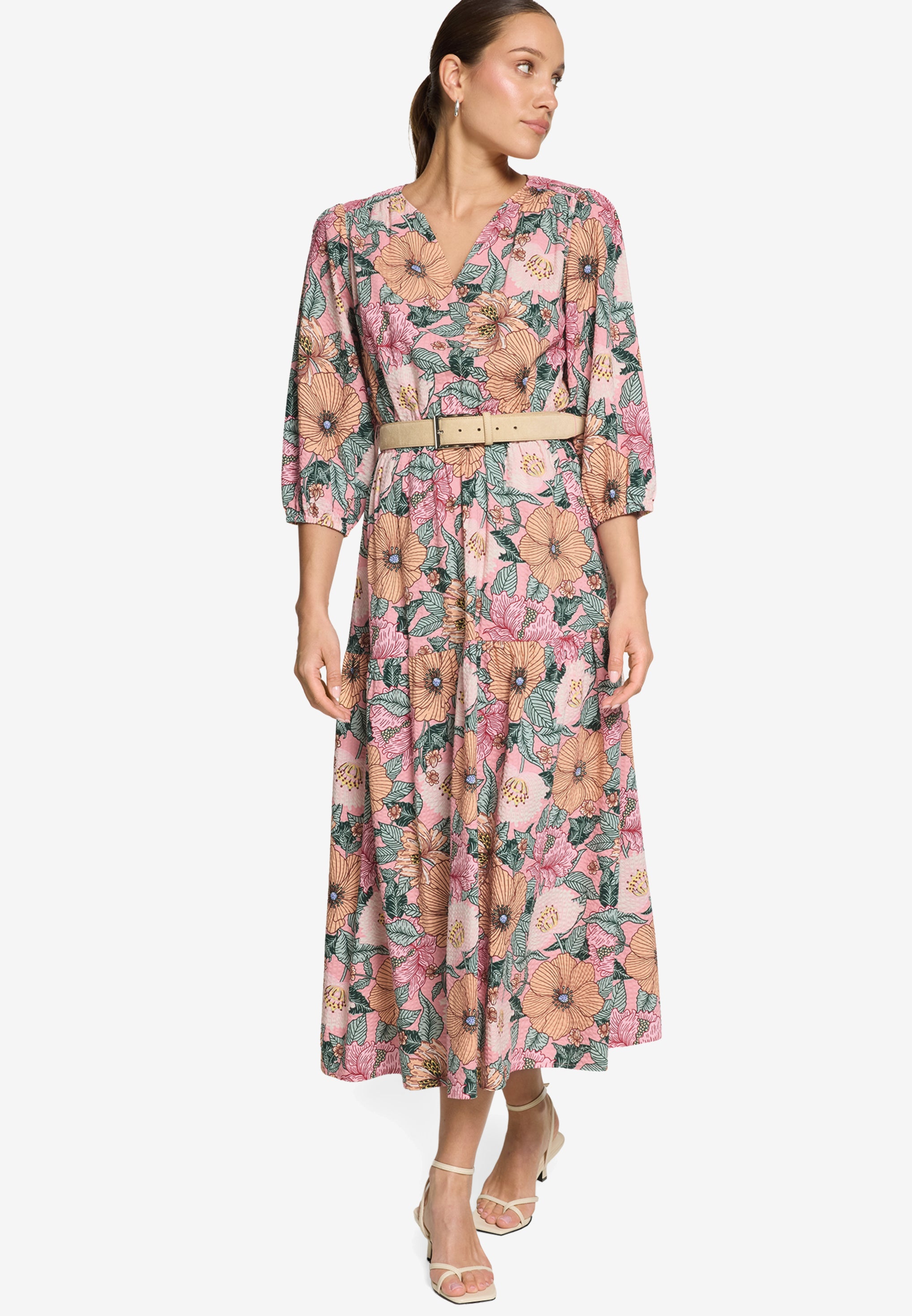 Zero Damen Kleider Rosé/Green