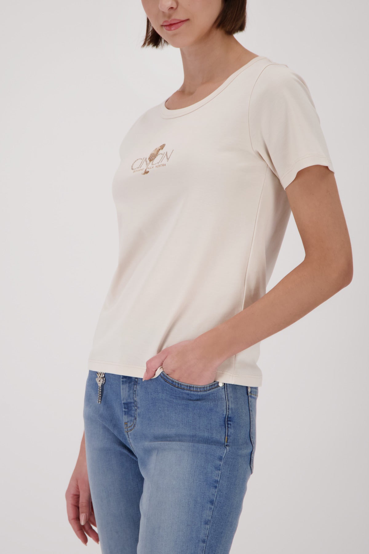 Monari Damen T-Shirts  Champagne B