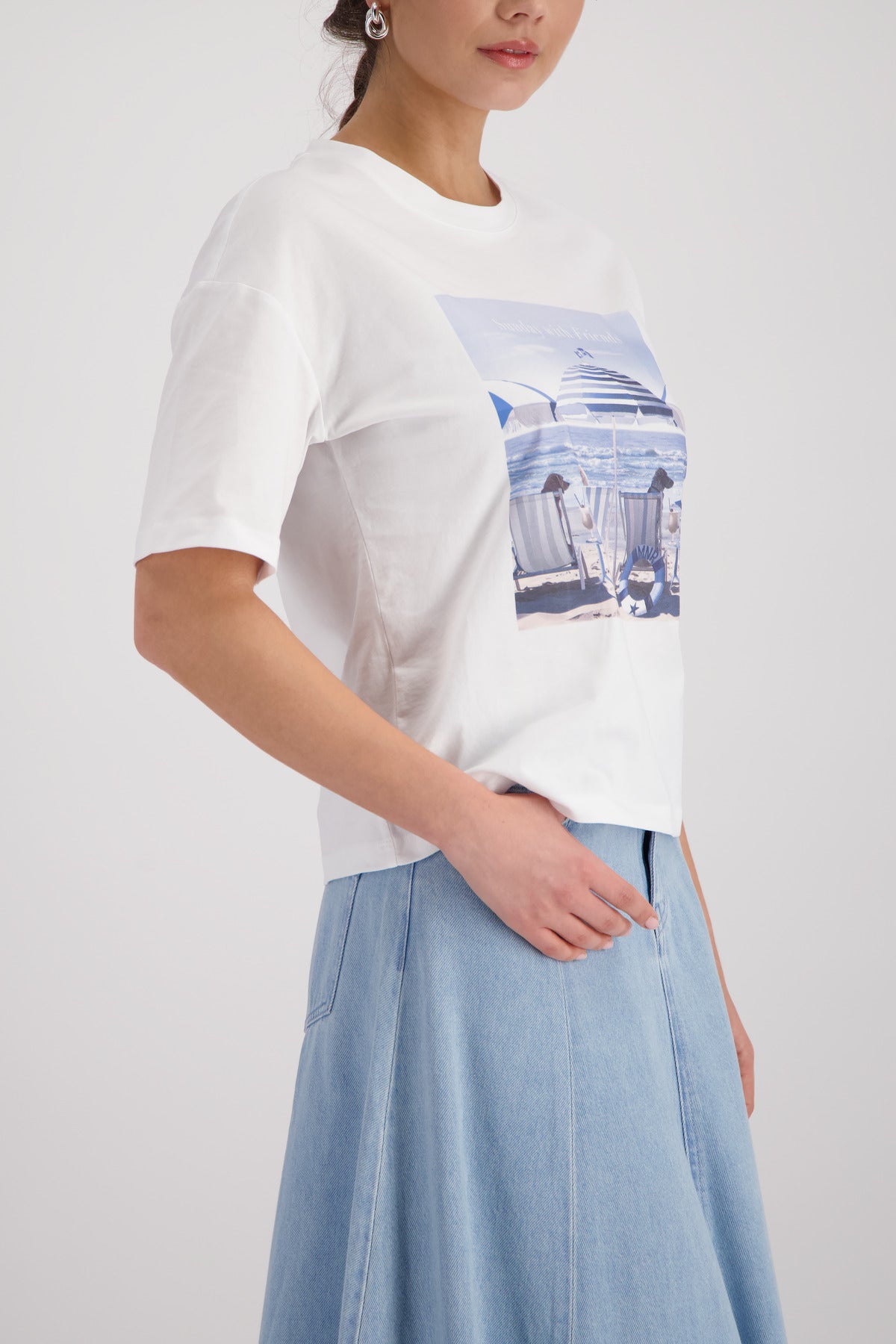 Monari Damen T-Shirts  Cream