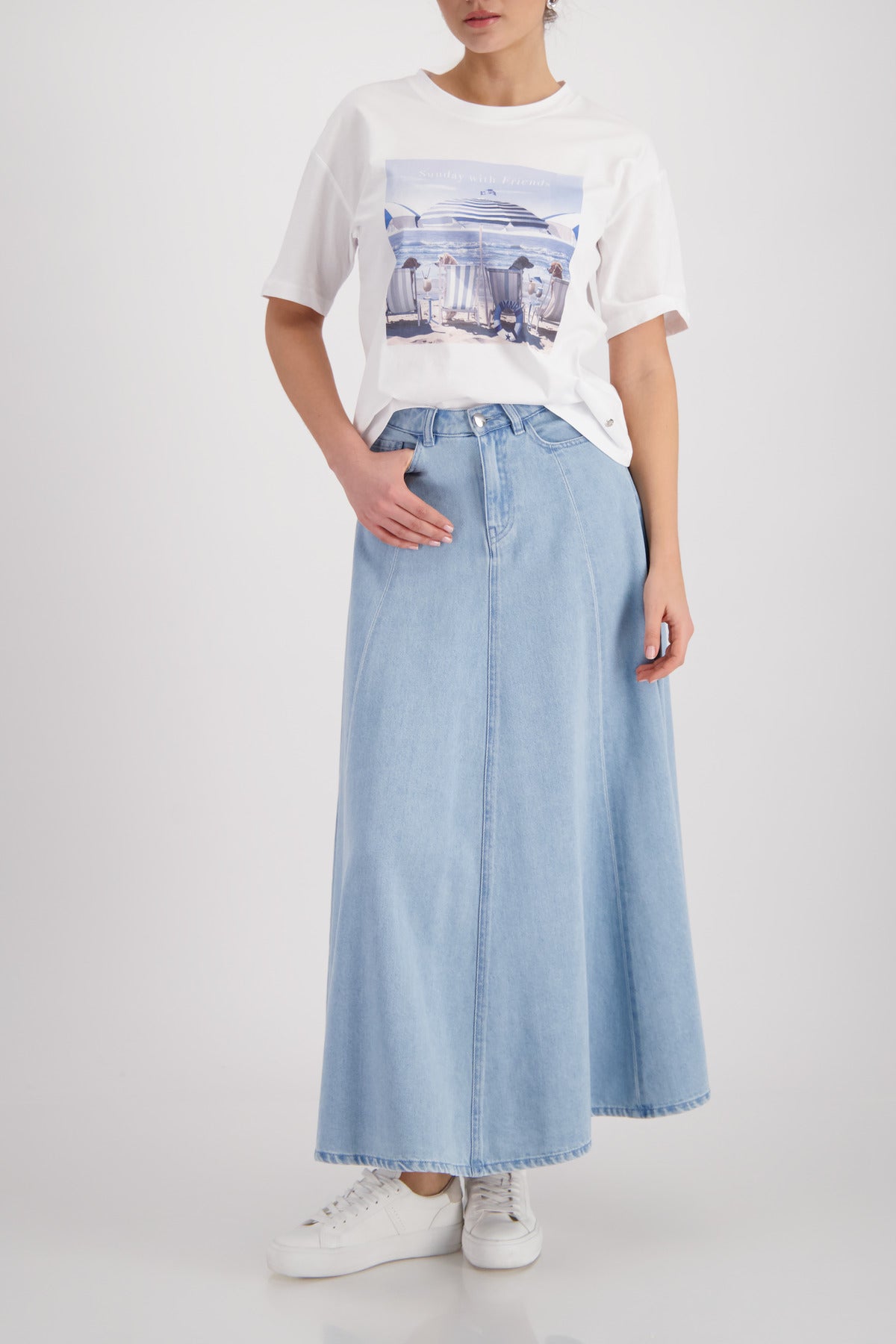 Monari Damen T-Shirts  Cream