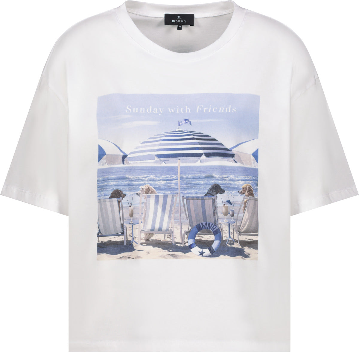 Monari Damen T-Shirts  Cream