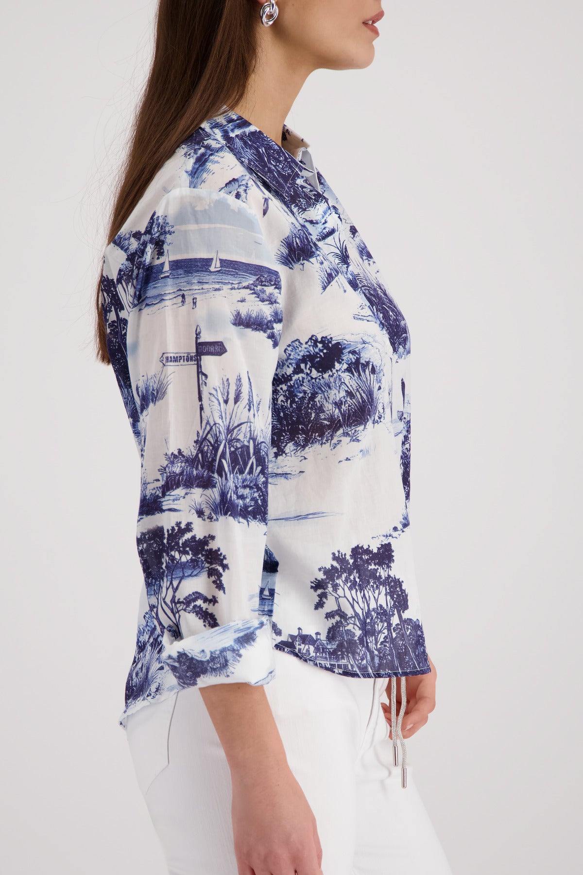 Monari Damen Blusen  Marine Gemu