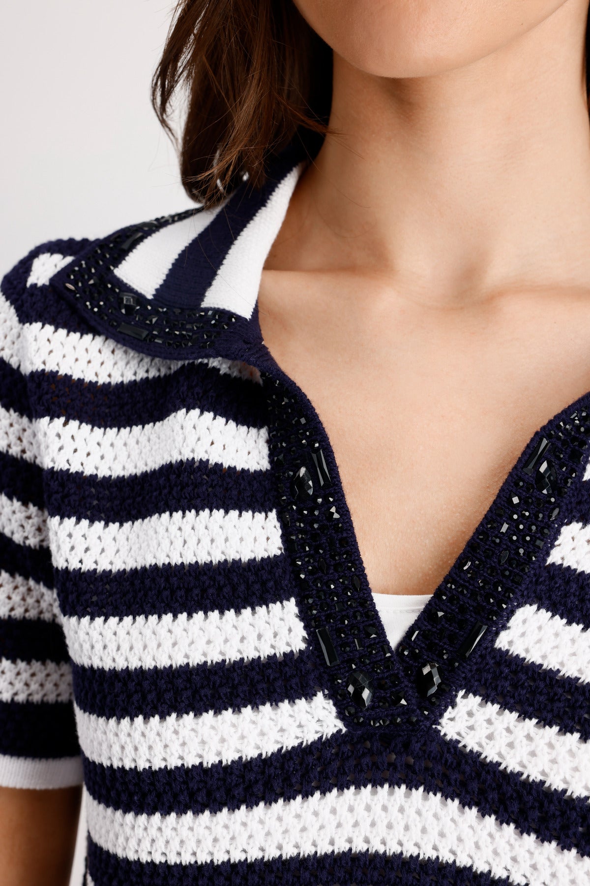 Monari Damen Pullover  Marine Ring