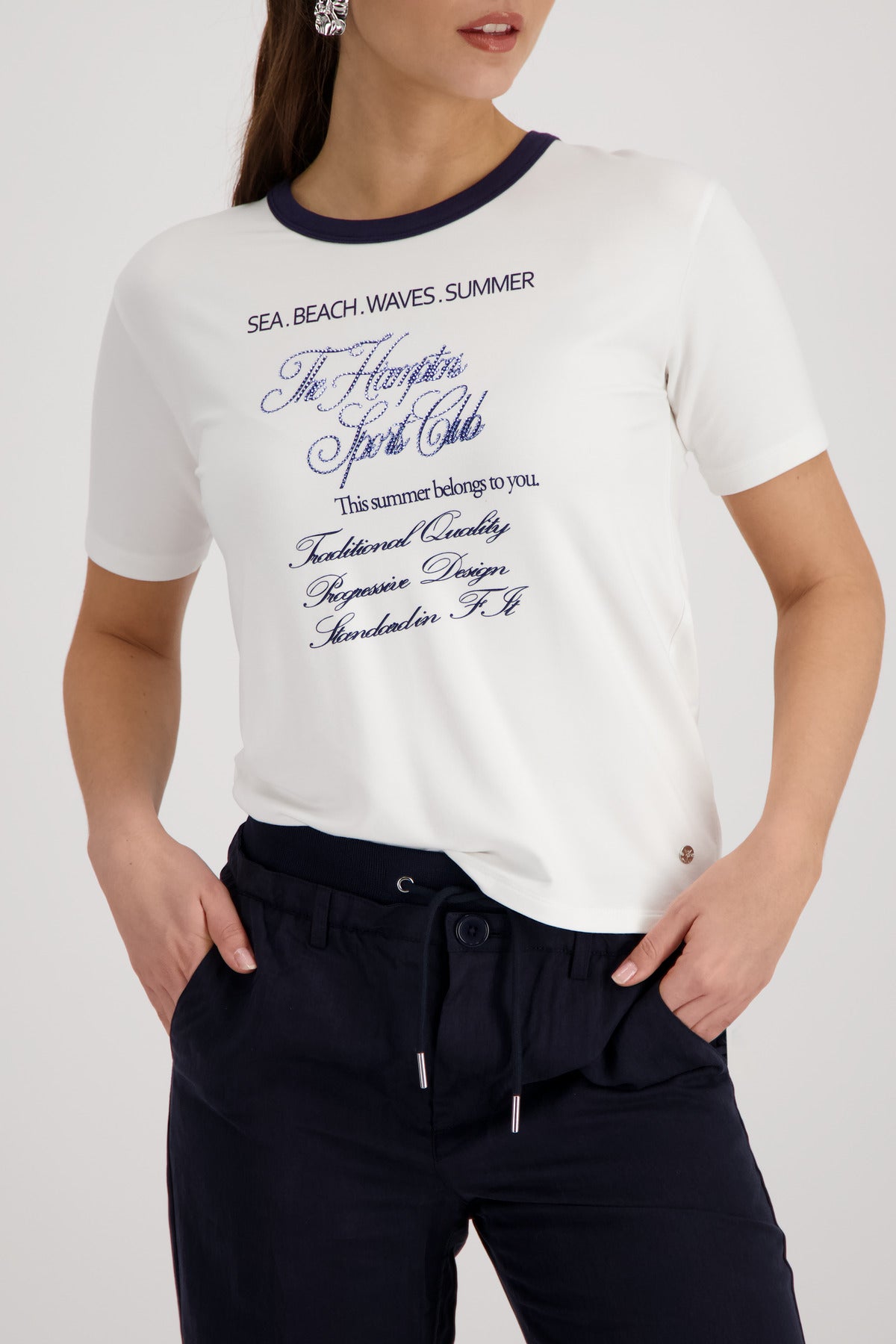 Monari Damen T-Shirts  Marine