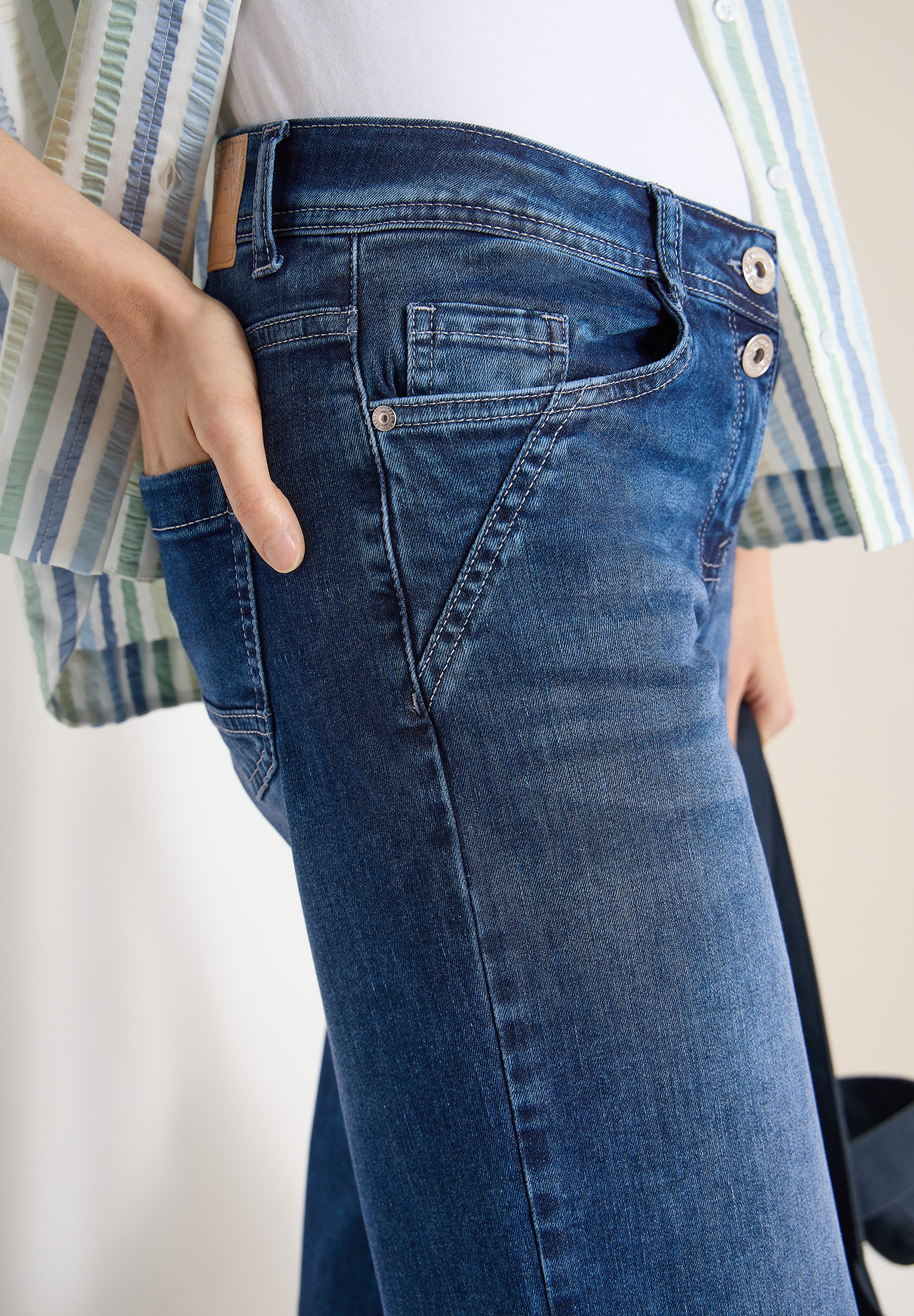 Cecil Damen Hosen  Mid Blue
