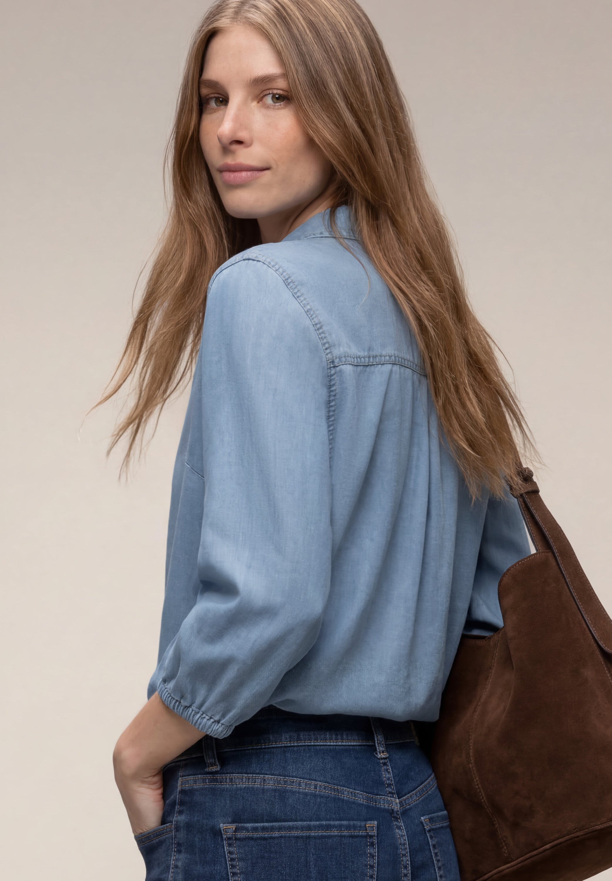 Street One Damen Blusen  Light Blu