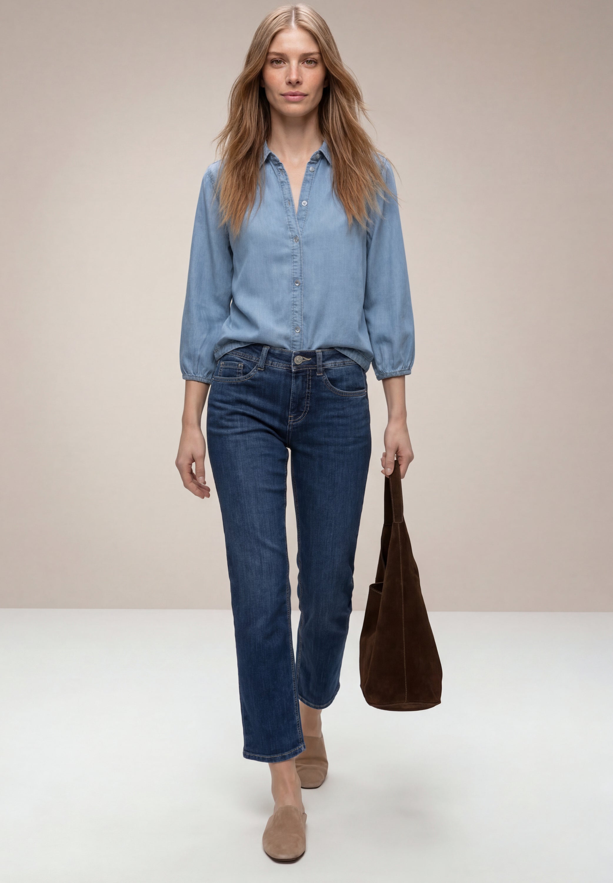 Street One Damen Blusen  Light Blu