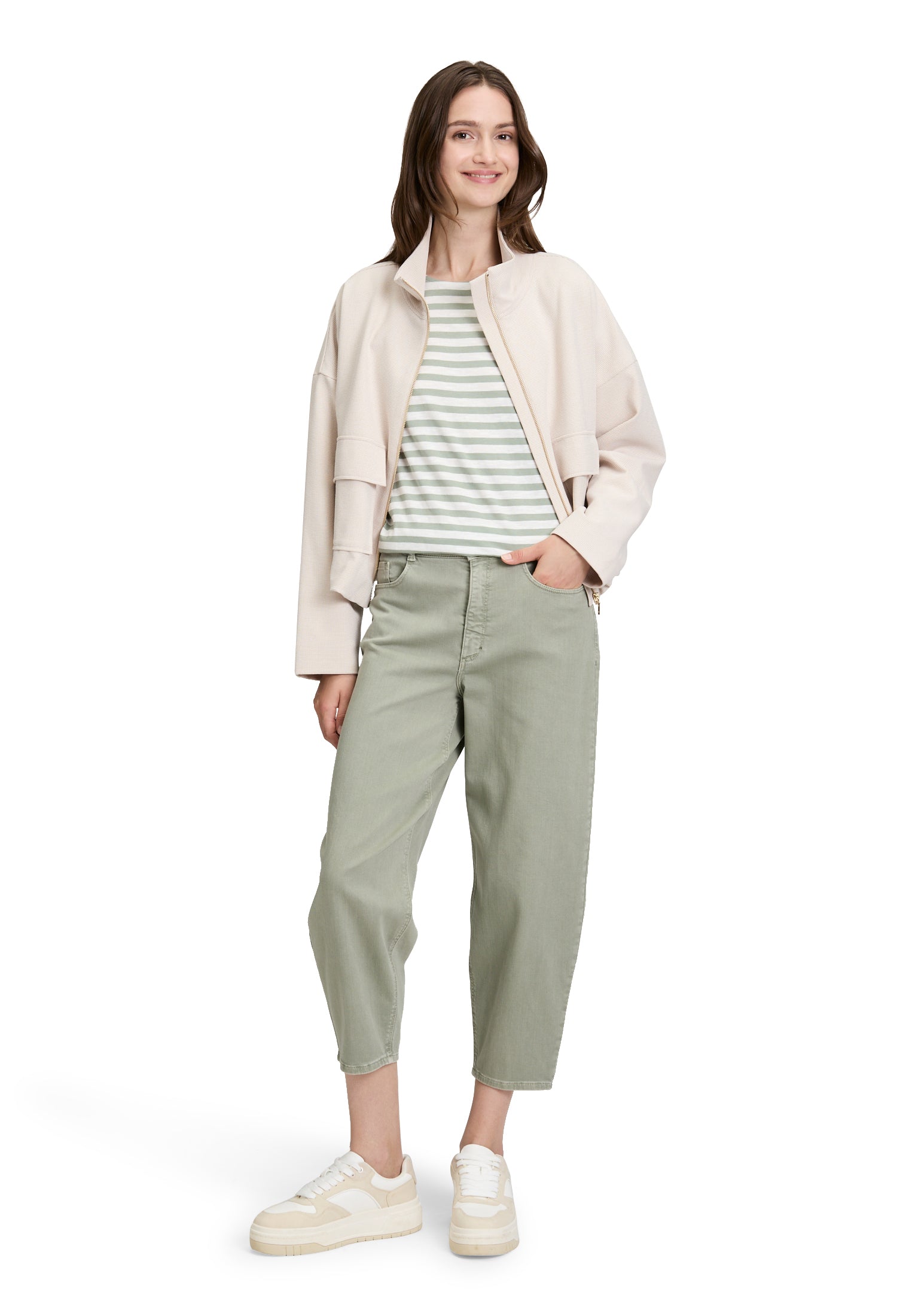 Betty & Co Damen T-Shirts Cream/Green