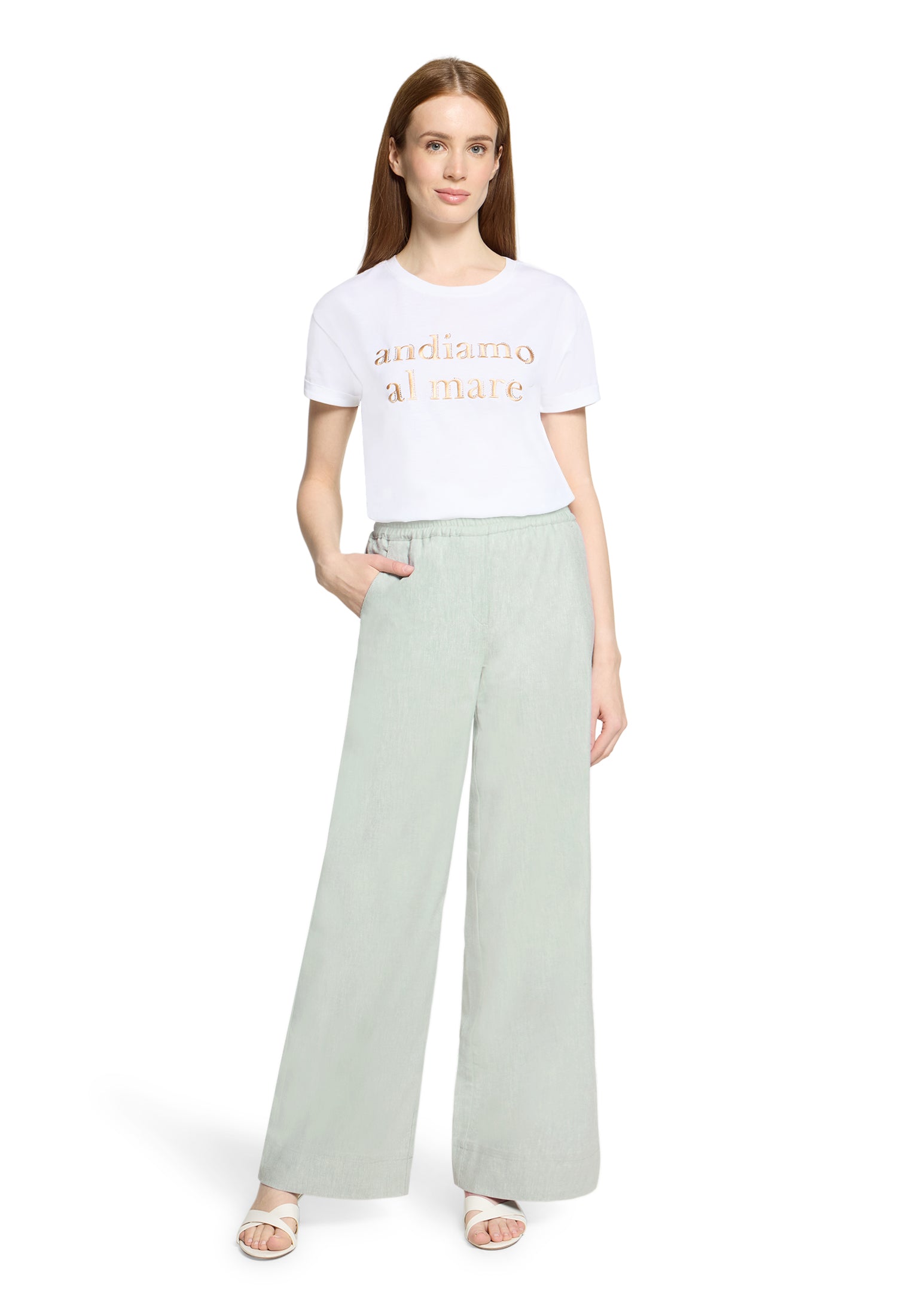 Betty & Co Damen Hosen Green/Cream