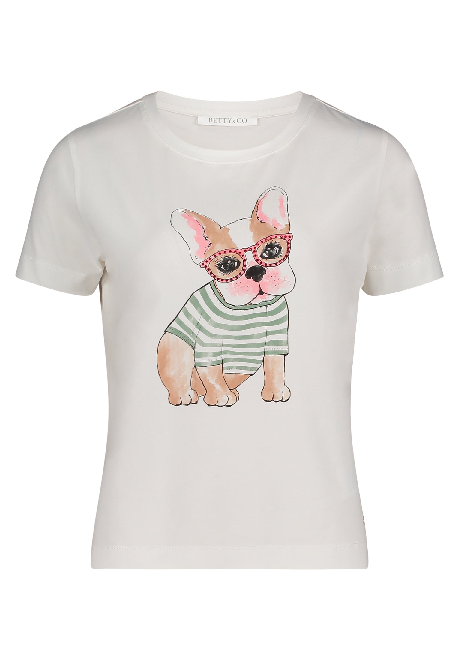 Betty & Co Damen T-Shirts Patch Cream/Gre