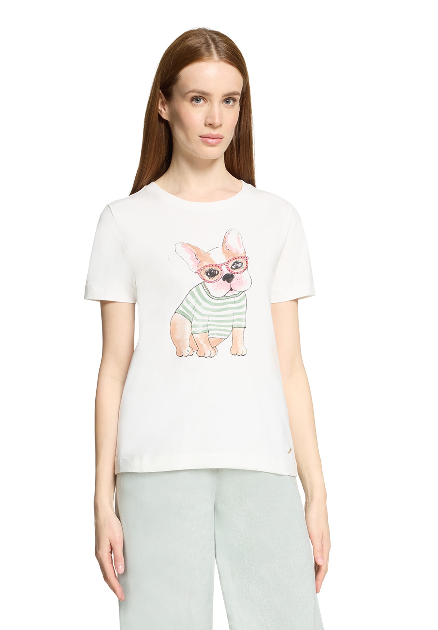 Betty & Co Damen T-Shirts Patch Cream/Gre
