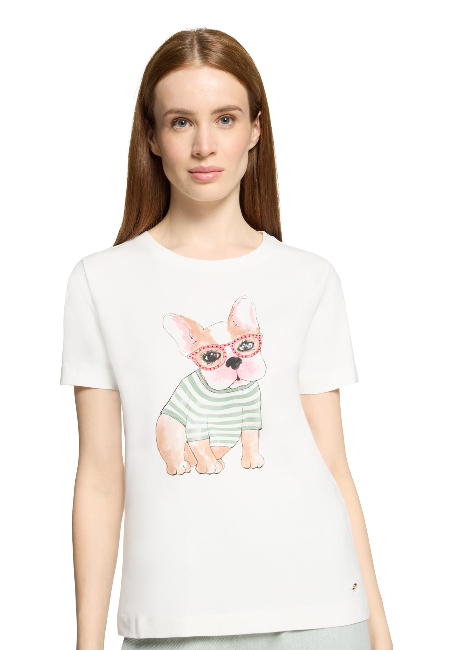 Betty & Co Damen T-Shirts Patch Cream/Gre