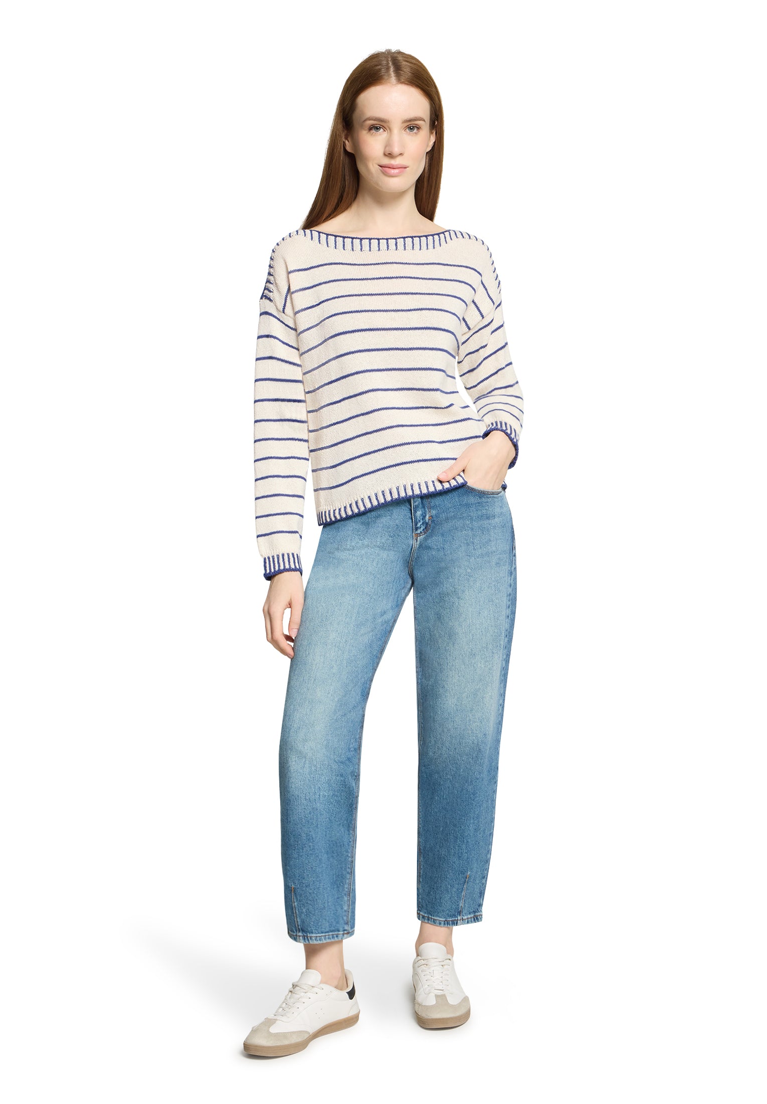 Cartoon Damen Pullover Dark Blue/Cream