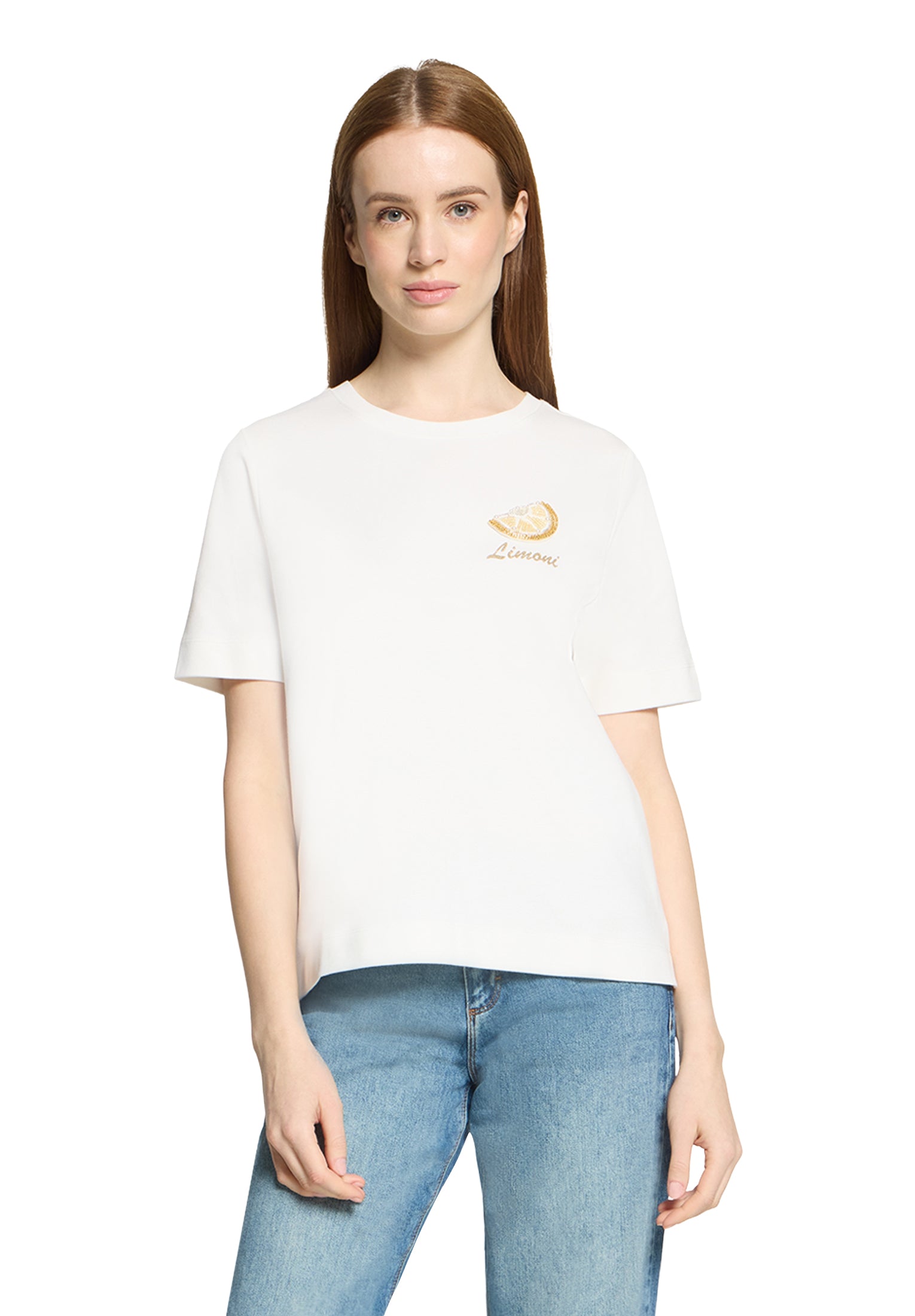 Cartoon Damen T-Shirts Patch Cream/Gol