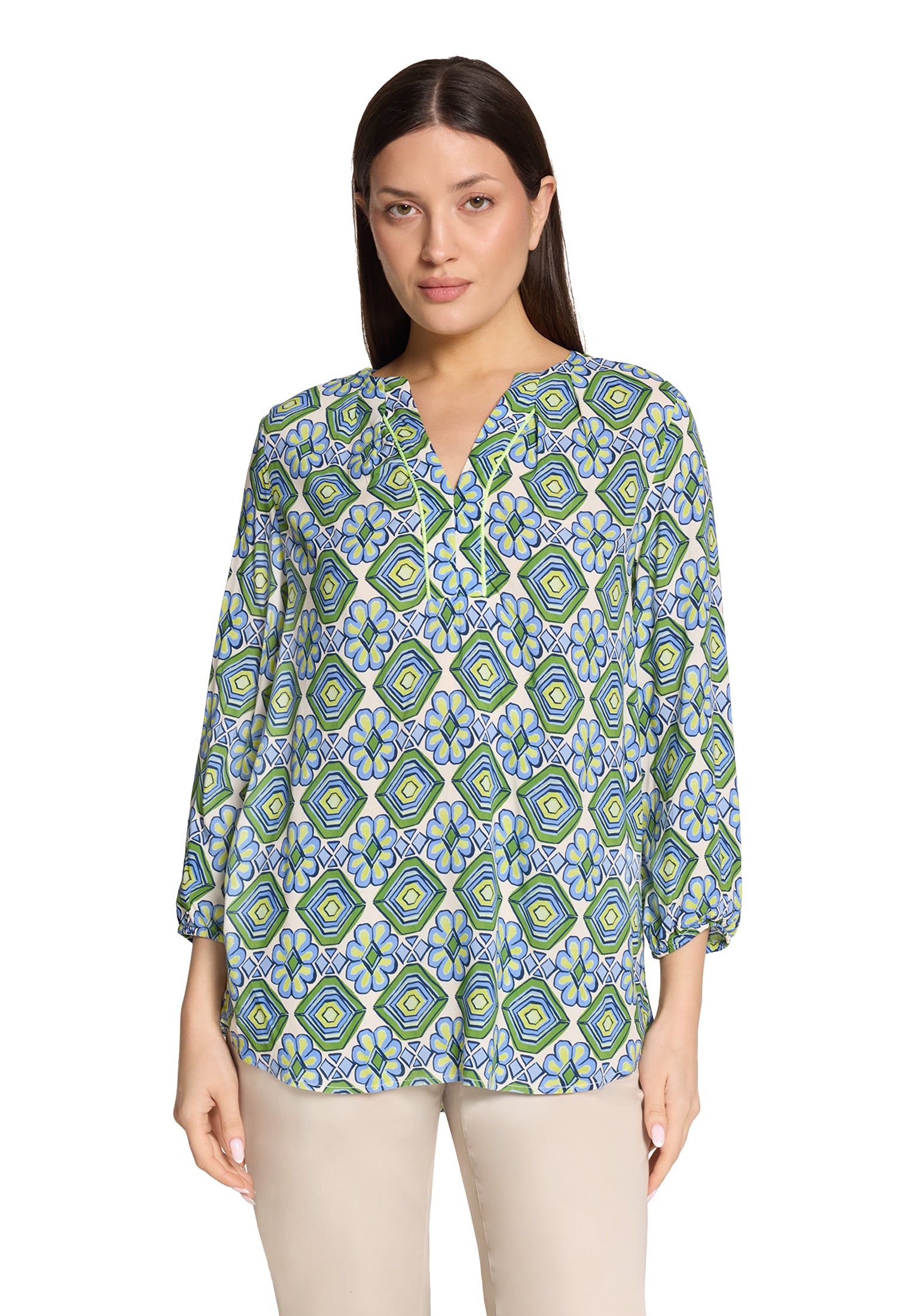 Cartoon Damen Blusen Green/Blue