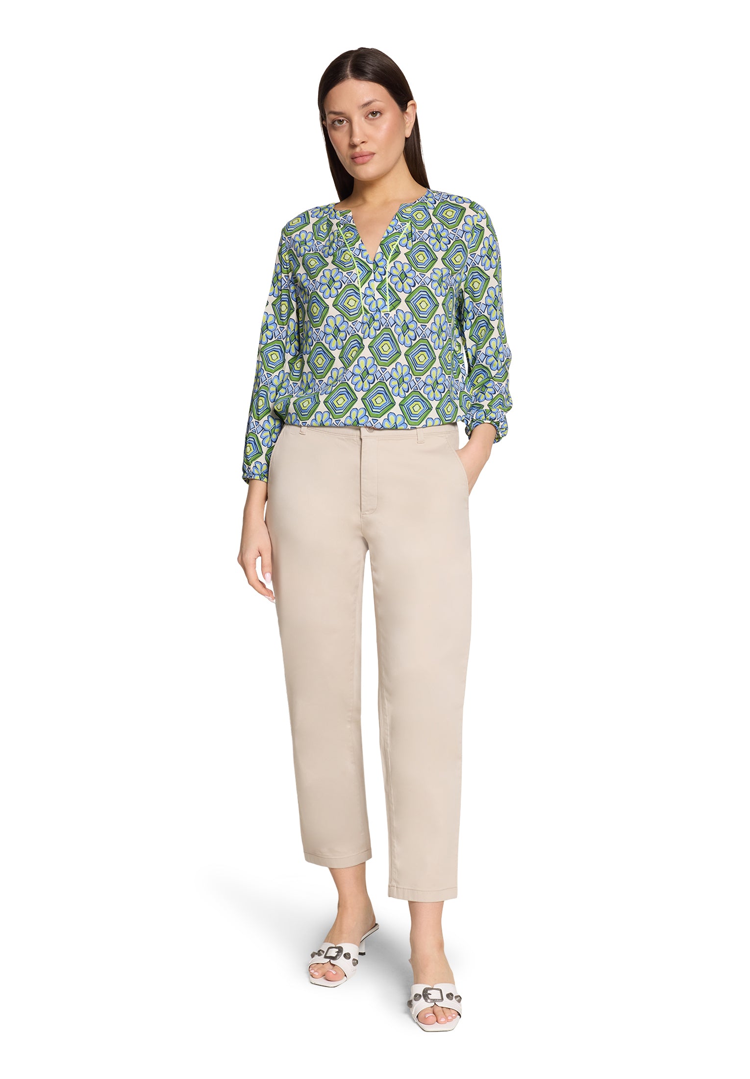 Cartoon Damen Blusen Green/Blue