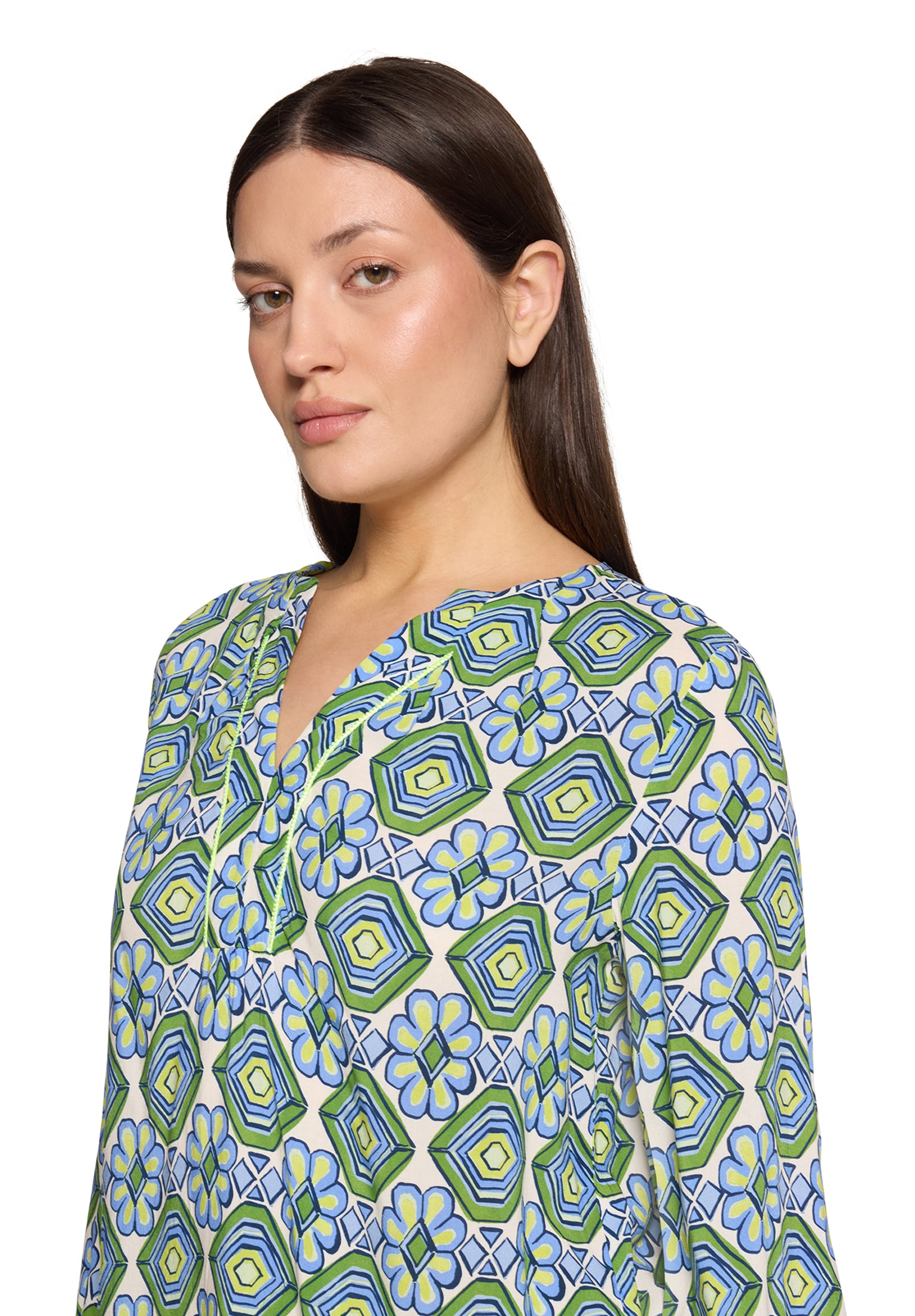 Cartoon Damen Blusen Green/Blue