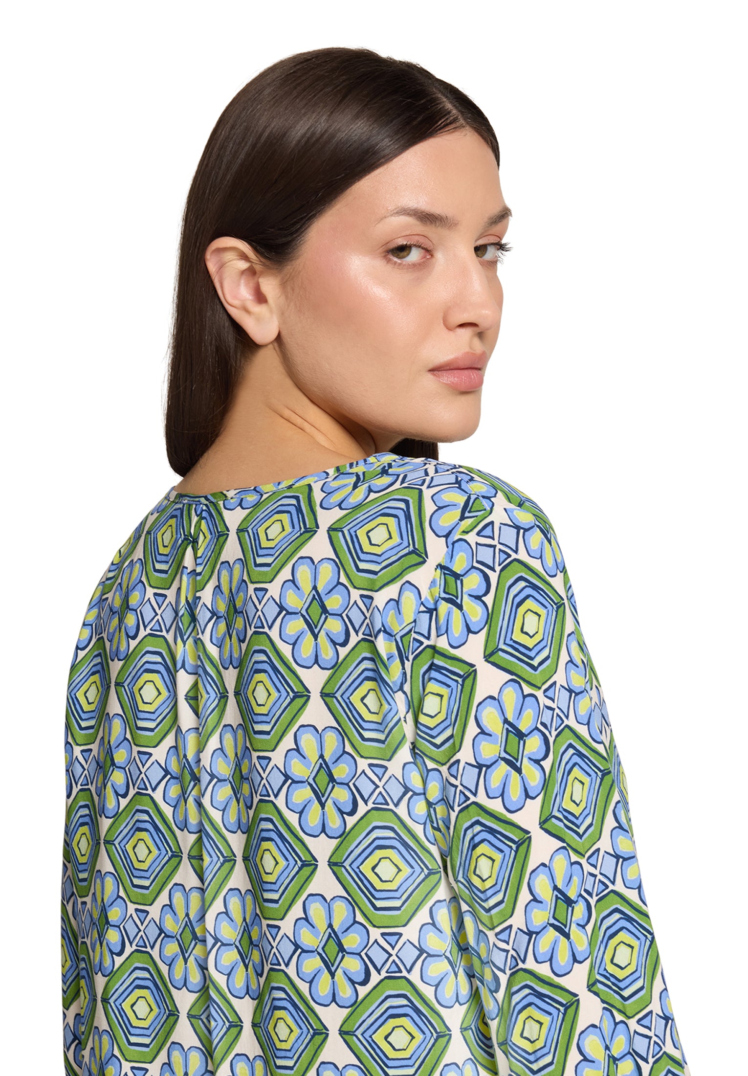 Cartoon Damen Blusen Green/Blue