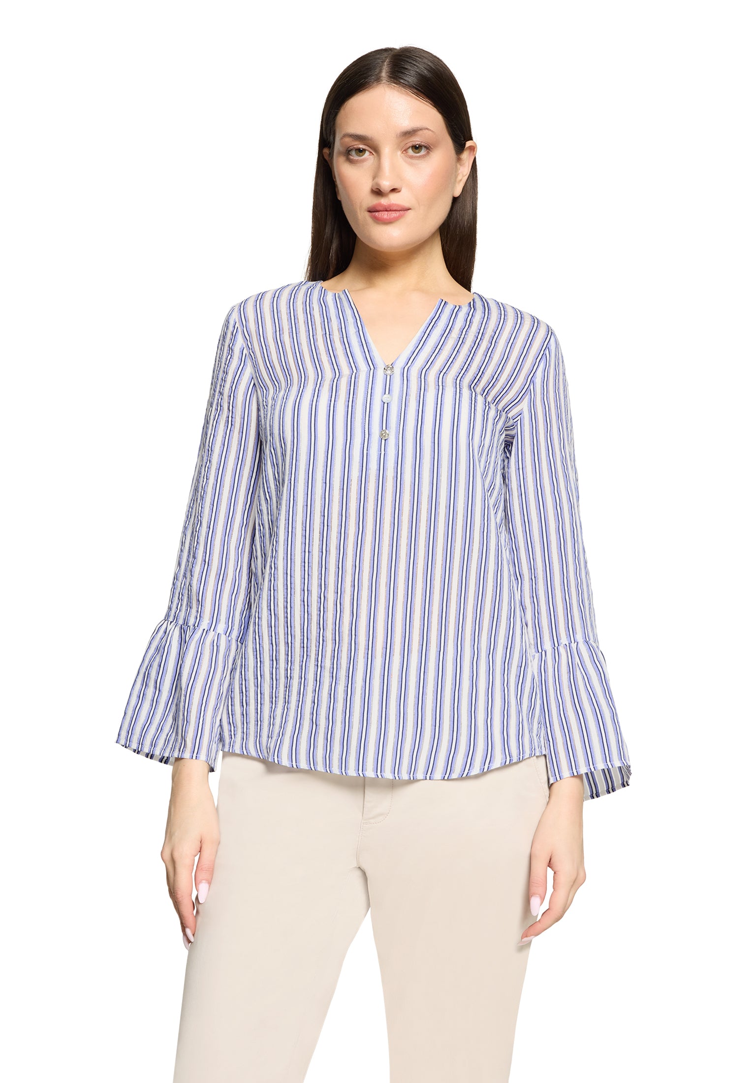 Cartoon Damen Blusen White/Blue