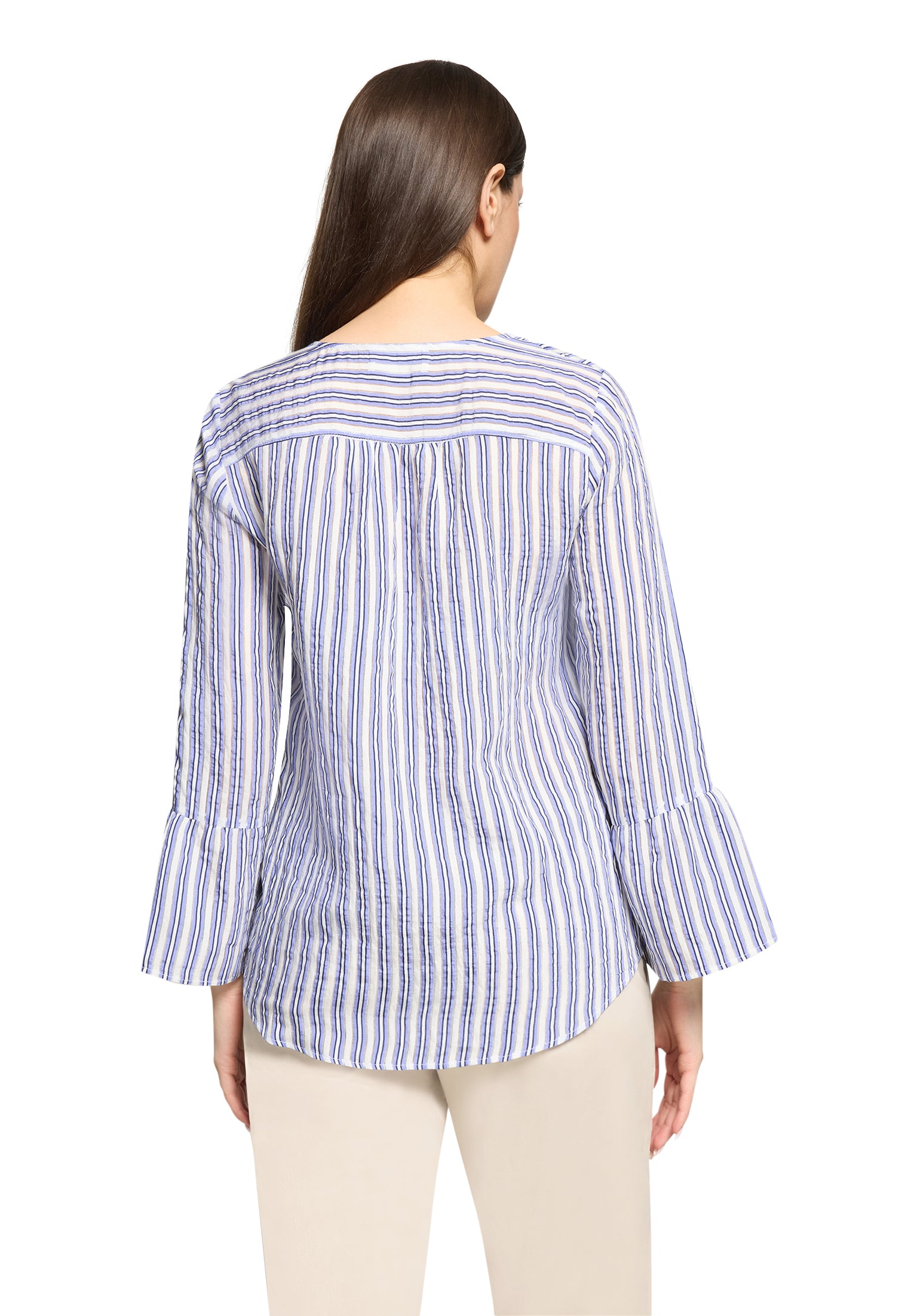Cartoon Damen Blusen White/Blue