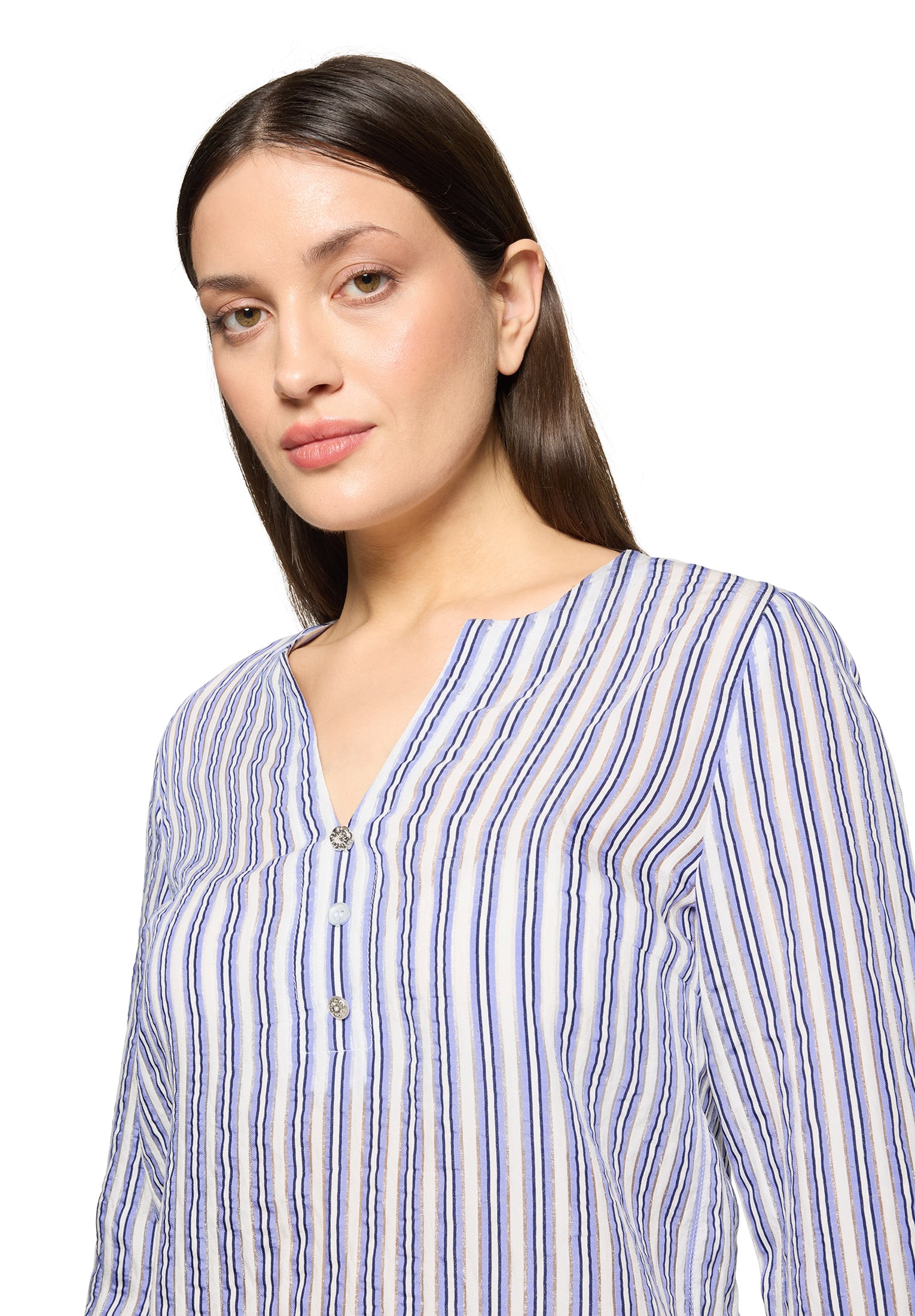 Cartoon Damen Blusen White/Blue
