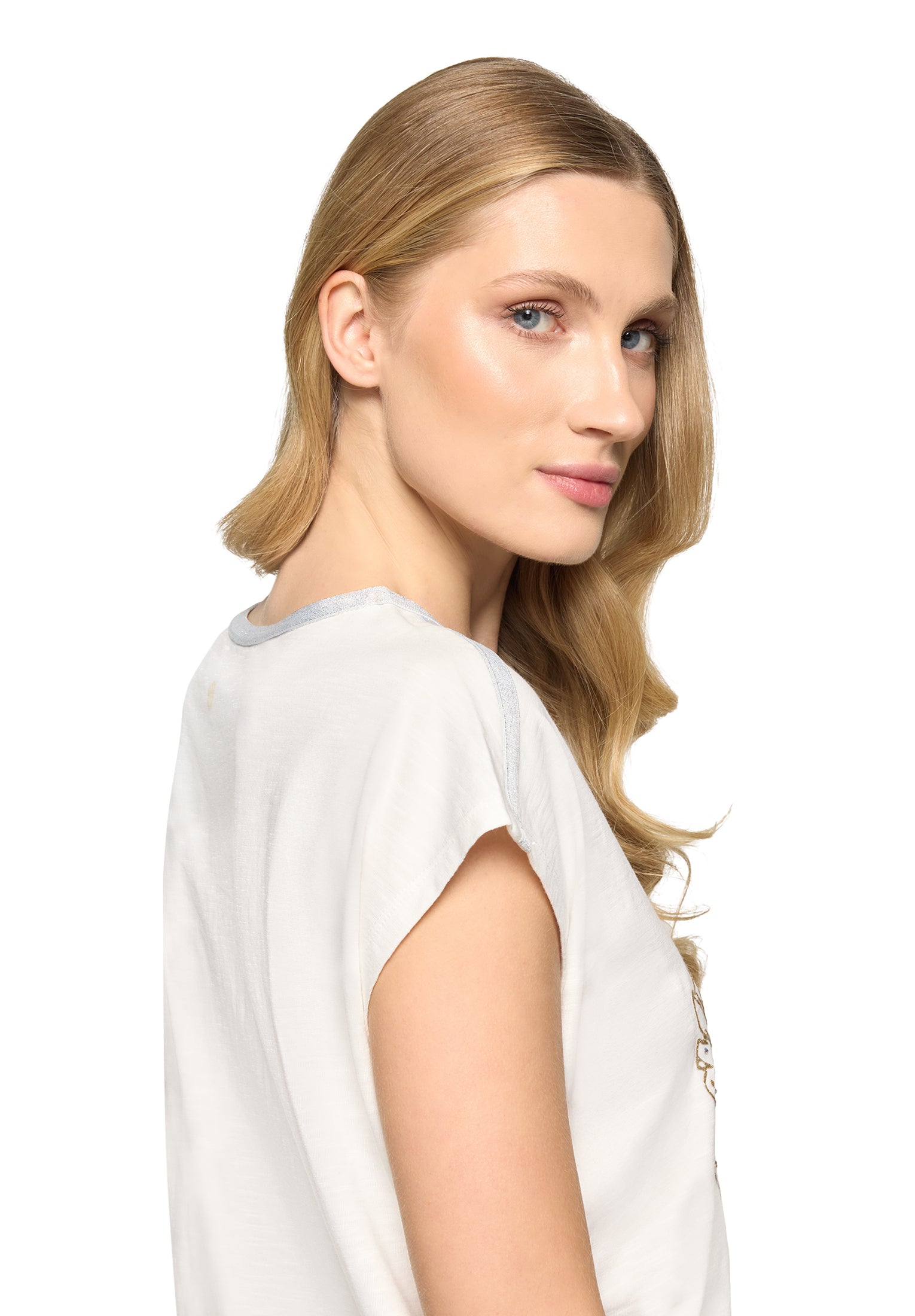 Cartoon Damen T-Shirts Patch Cream/Gol