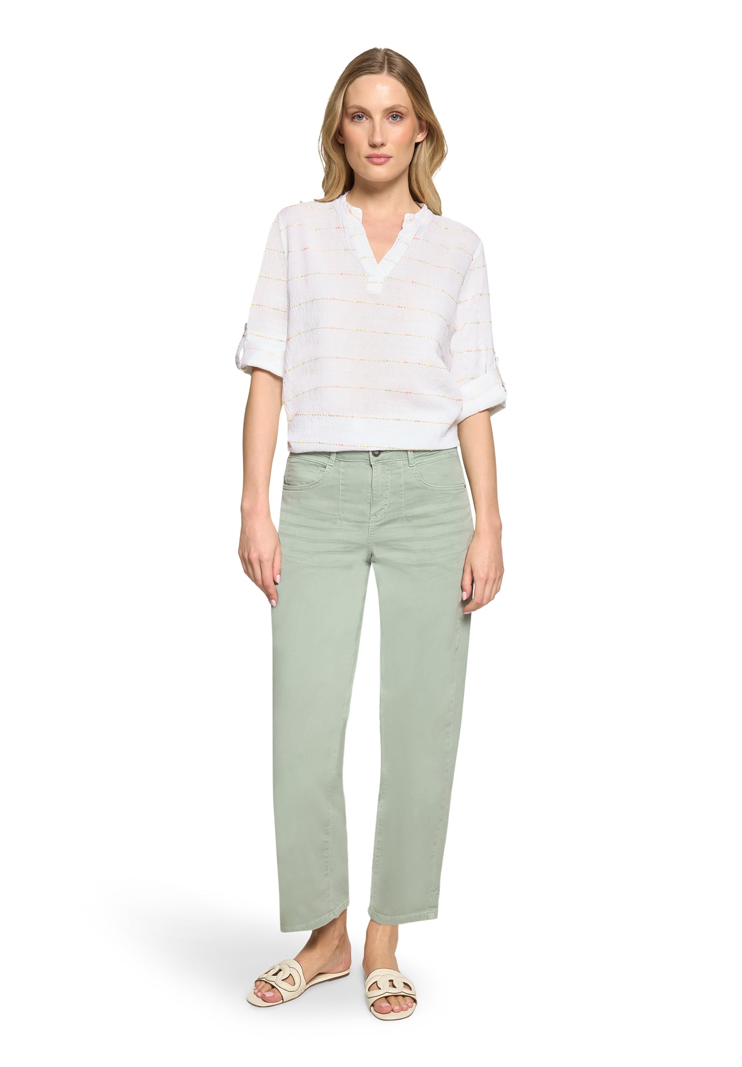 Cartoon Damen Blusen White/Orange