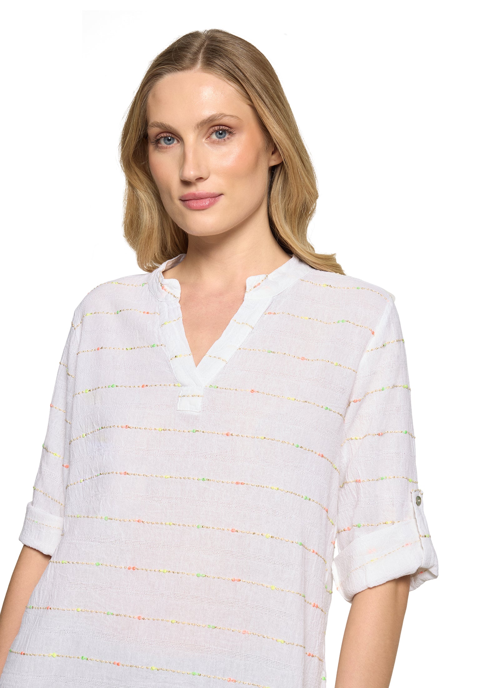 Cartoon Damen Blusen White/Orange