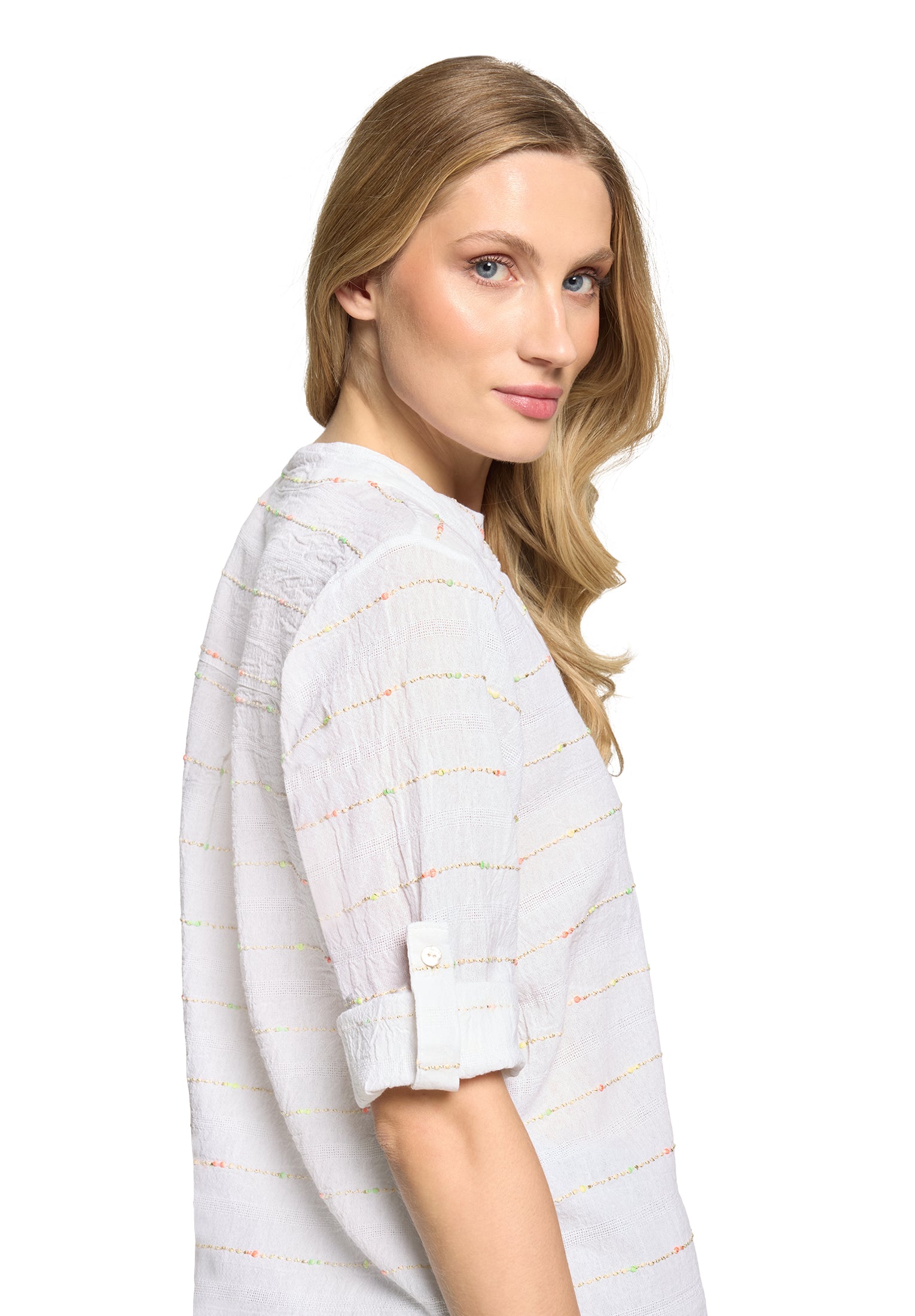 Cartoon Damen Blusen White/Orange