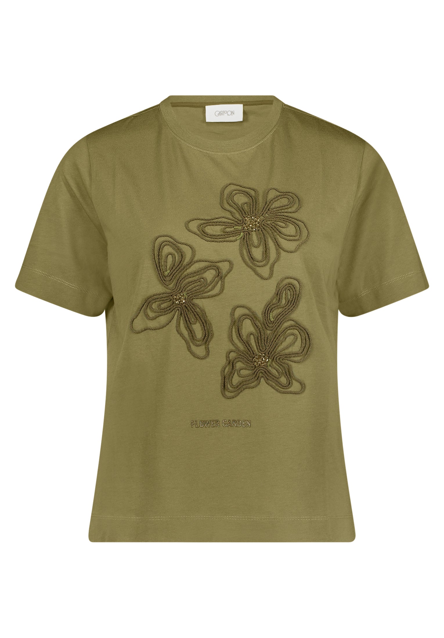 Cartoon Damen T-Shirts Patch Khaki/Kha