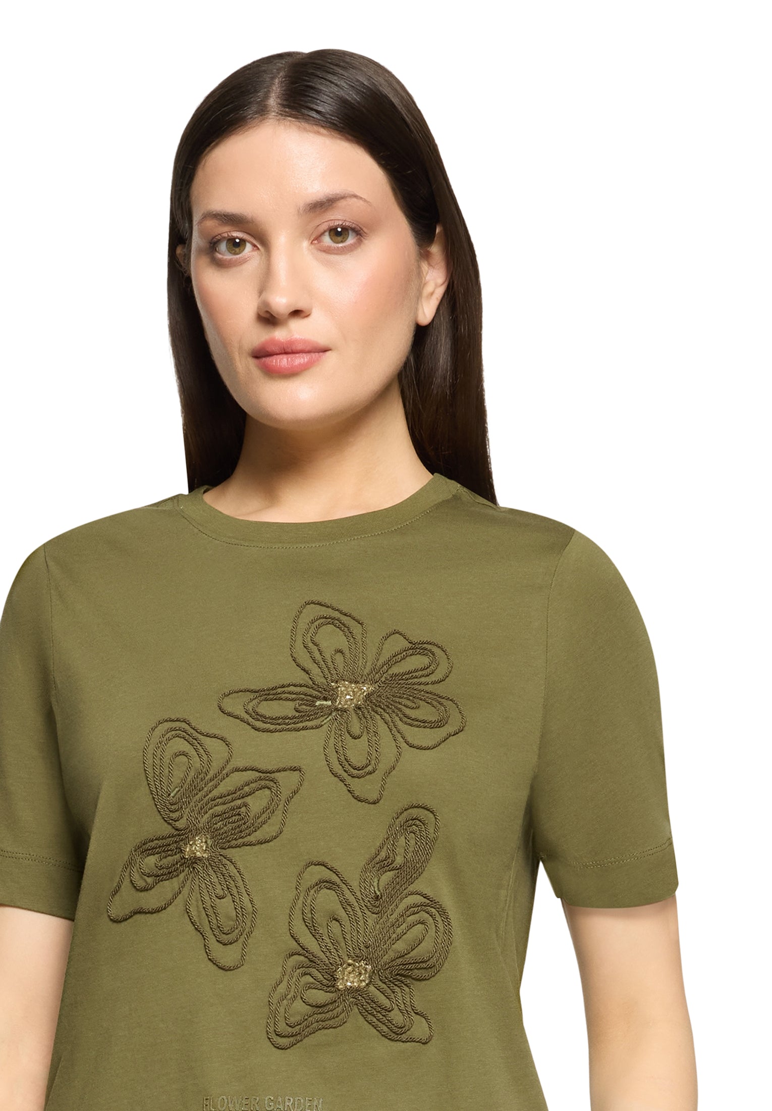 Cartoon Damen T-Shirts Patch Khaki/Kha