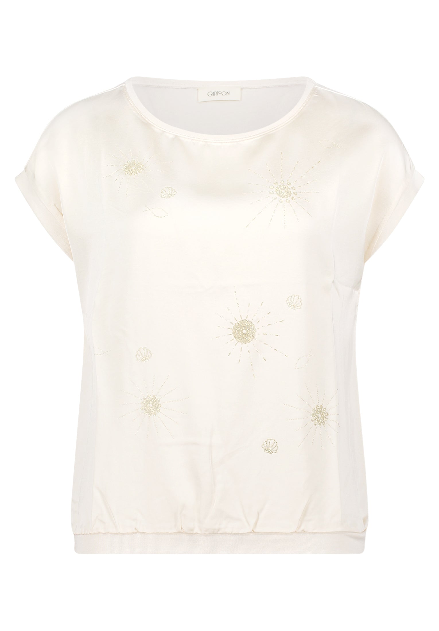 Cartoon Damen T-Shirts Patch Cream/Gol