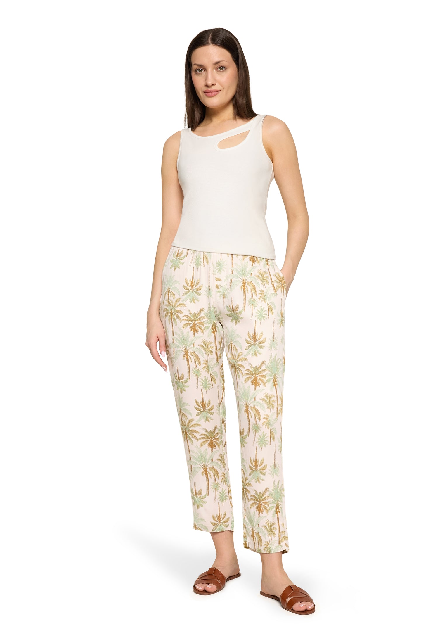 Cartoon Damen Hosen Nature/Green