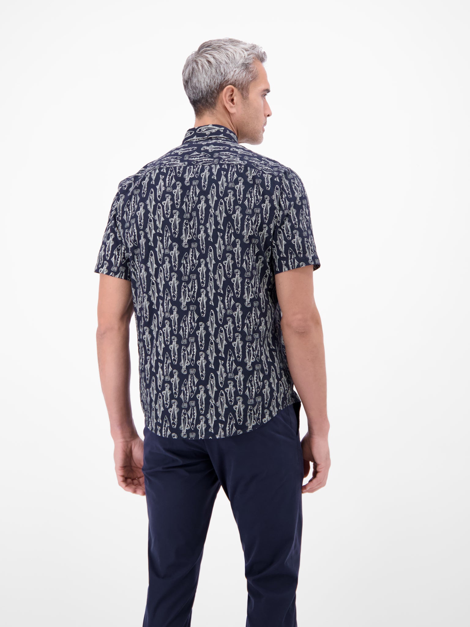Lerros Herren Hemden kurz Classic Navy