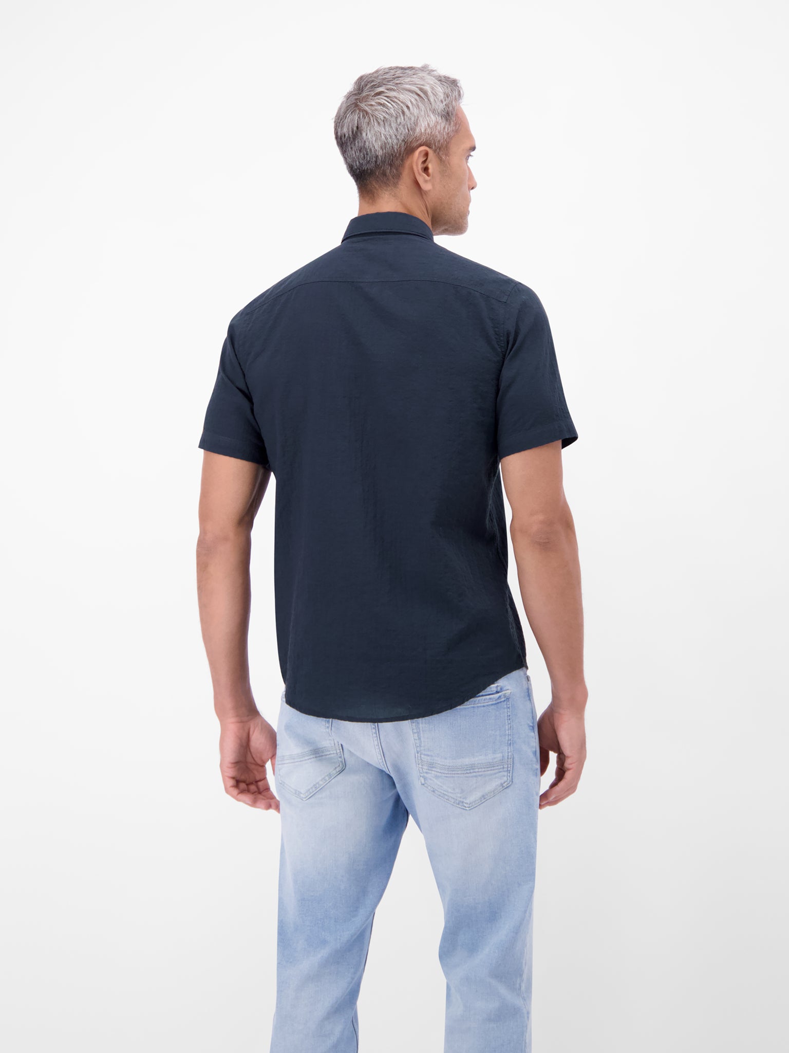 Lerros Herren Hemden kurz Classic Navy