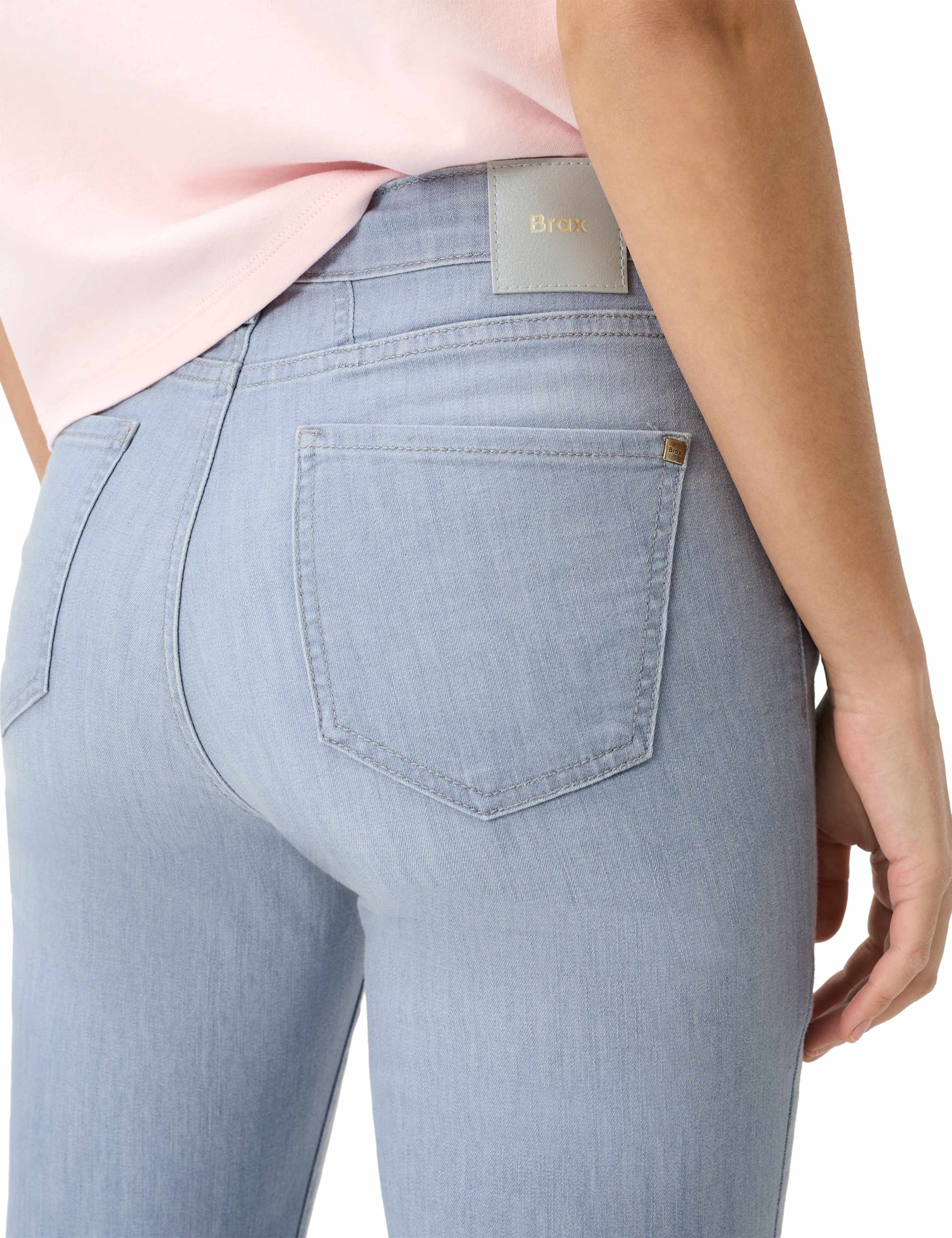 Brax Damen Jeans Used Light Grey