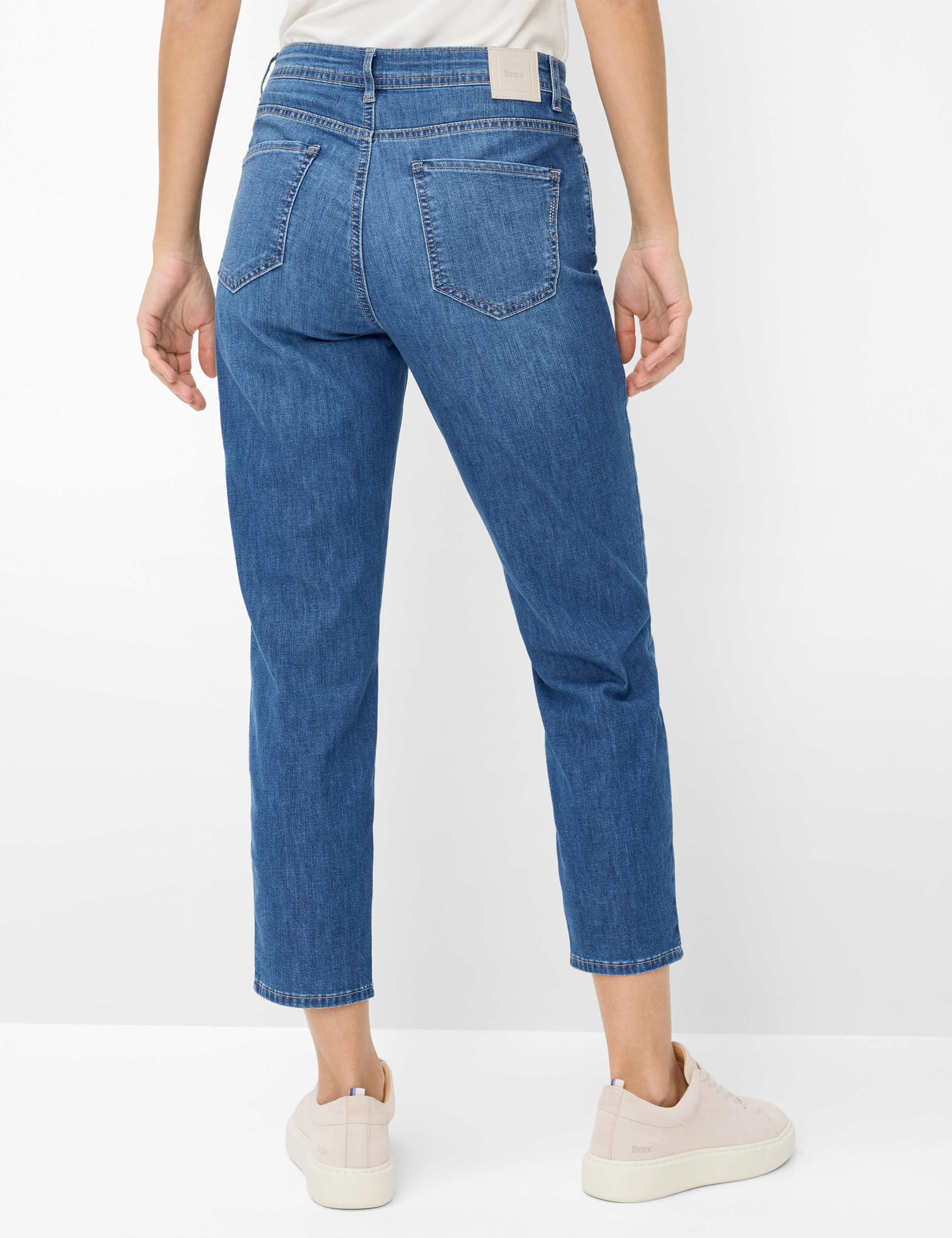 Brax Damen Jeans Used Stone Blue