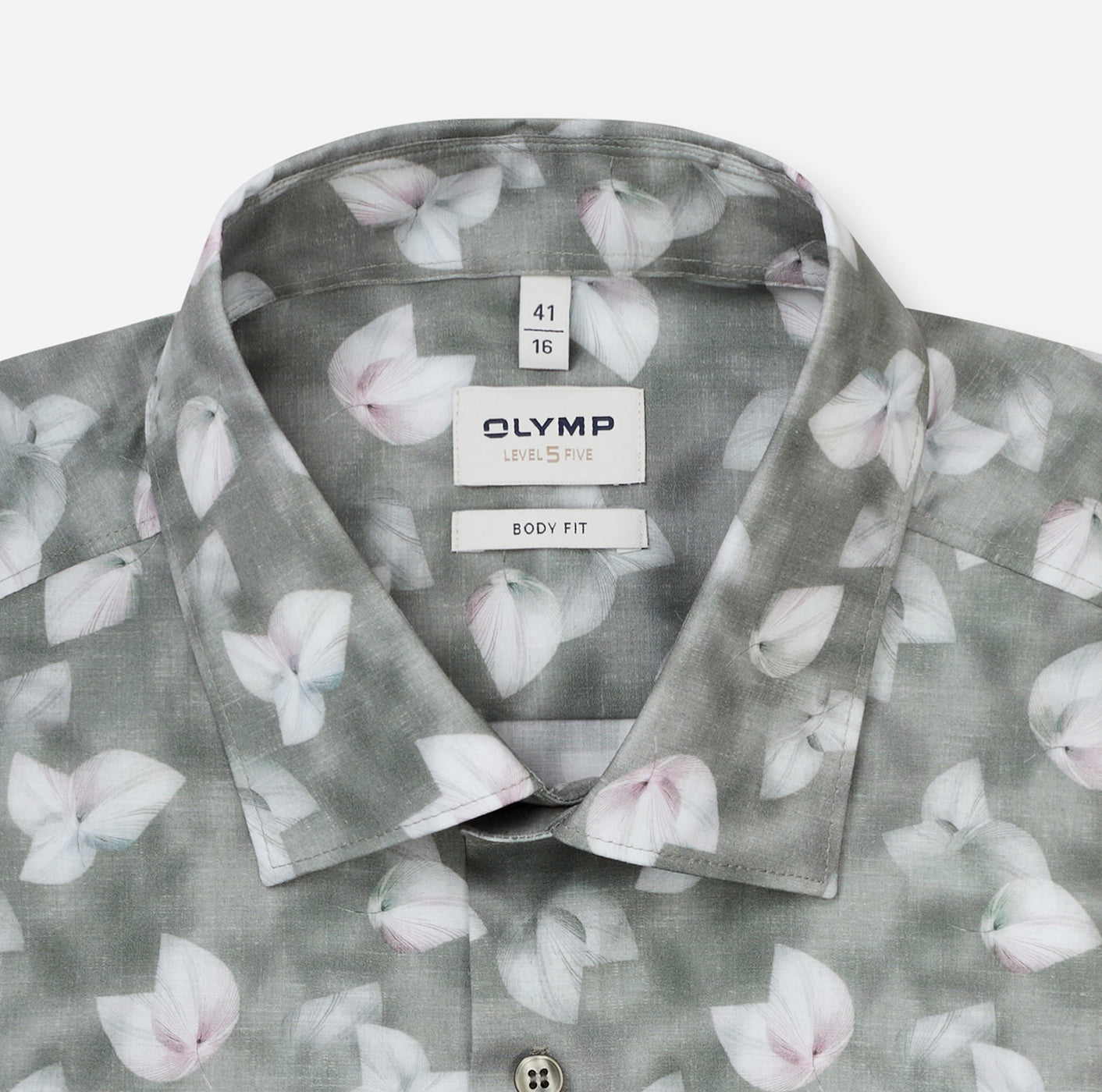 Olymp Herren Hemden lang  Oliv