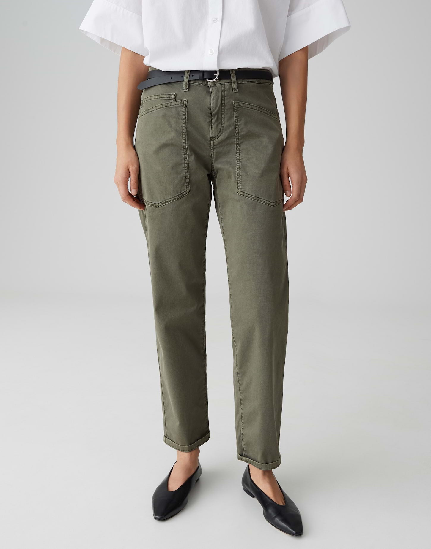 Opus Pants Damen Hosen  Olive Lea