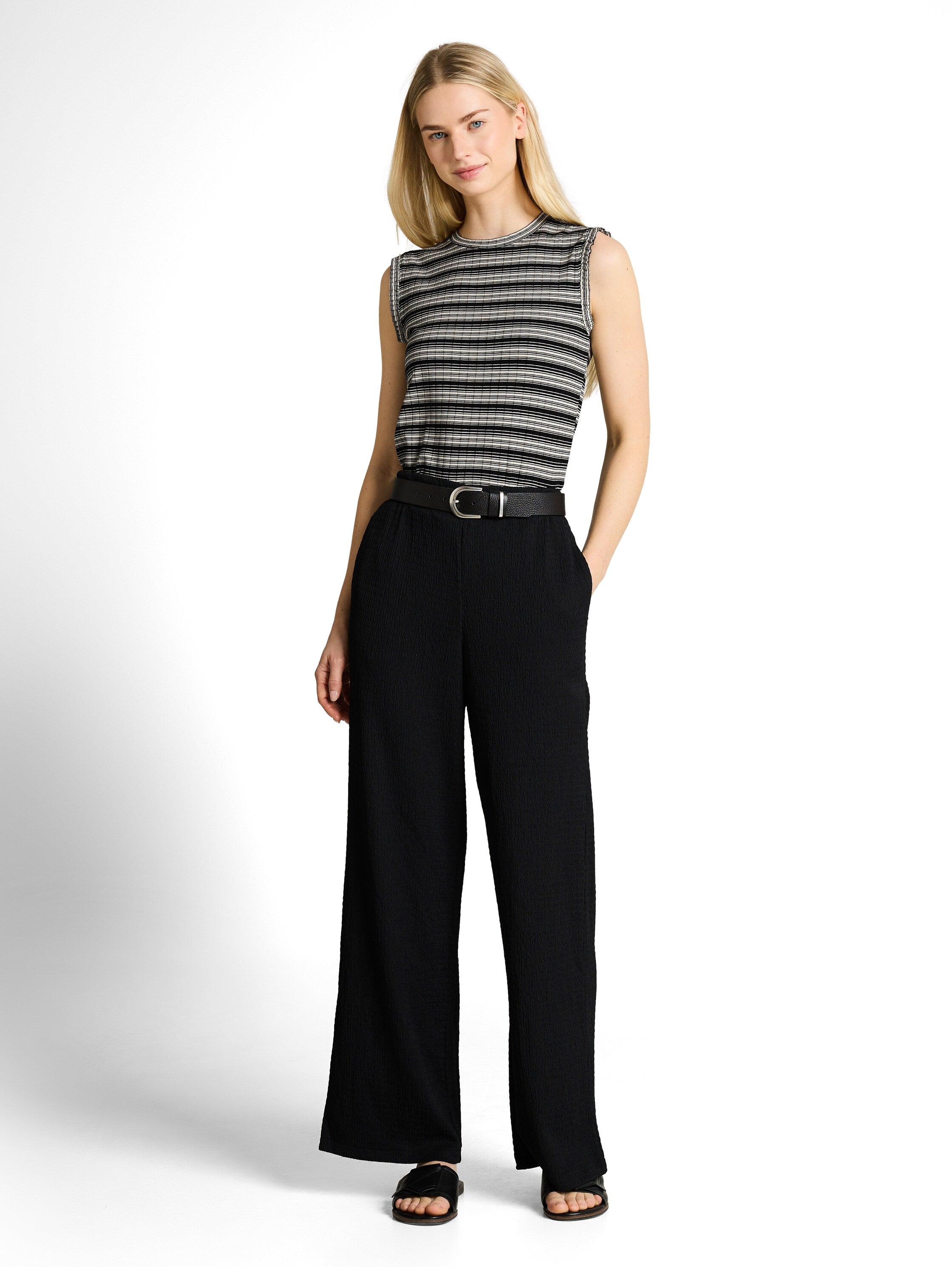 Tom Tailor denim Damen T-Shirts Black White Gra