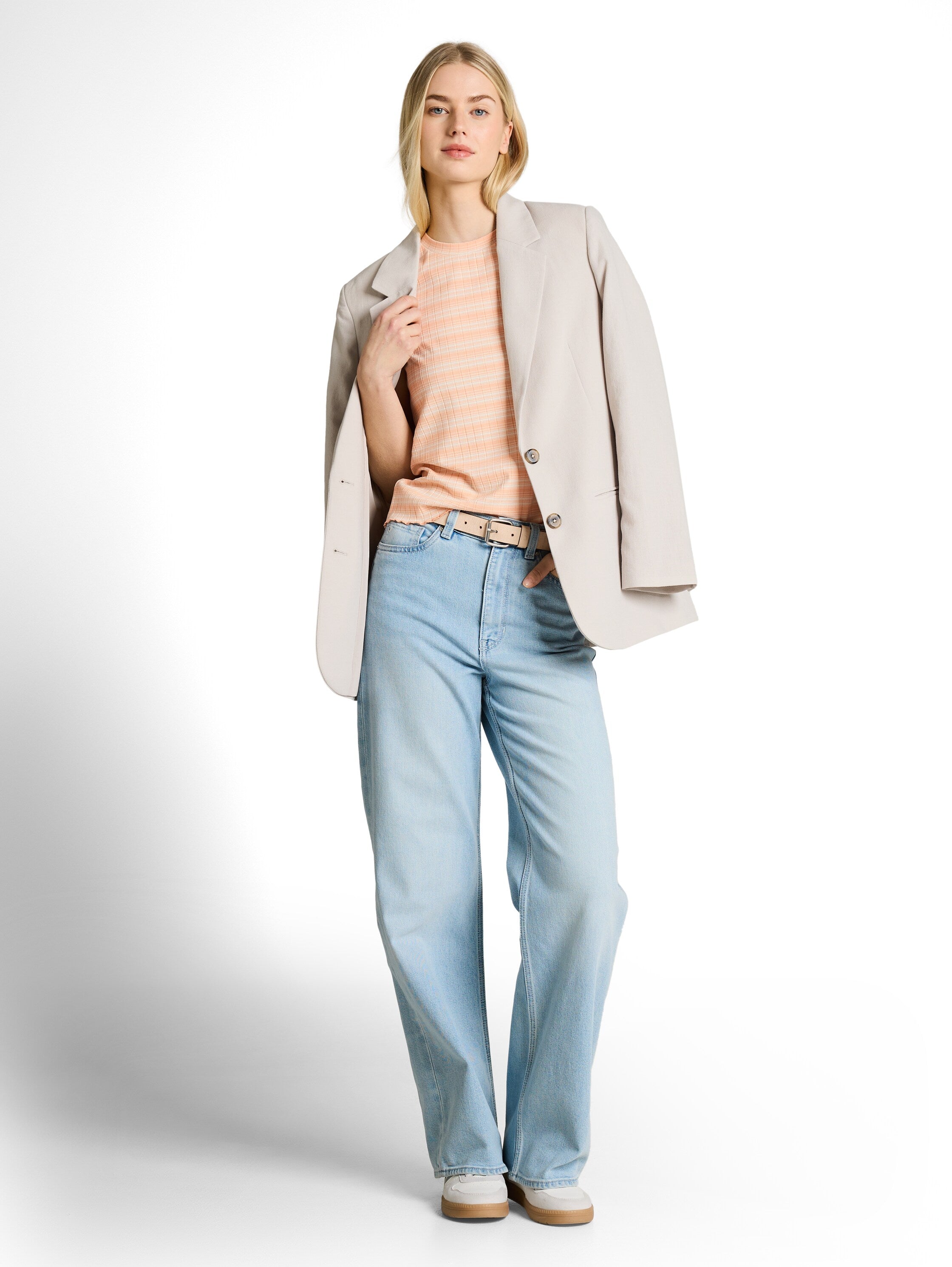 Tom Tailor denim Damen T-Shirts Apricot White G