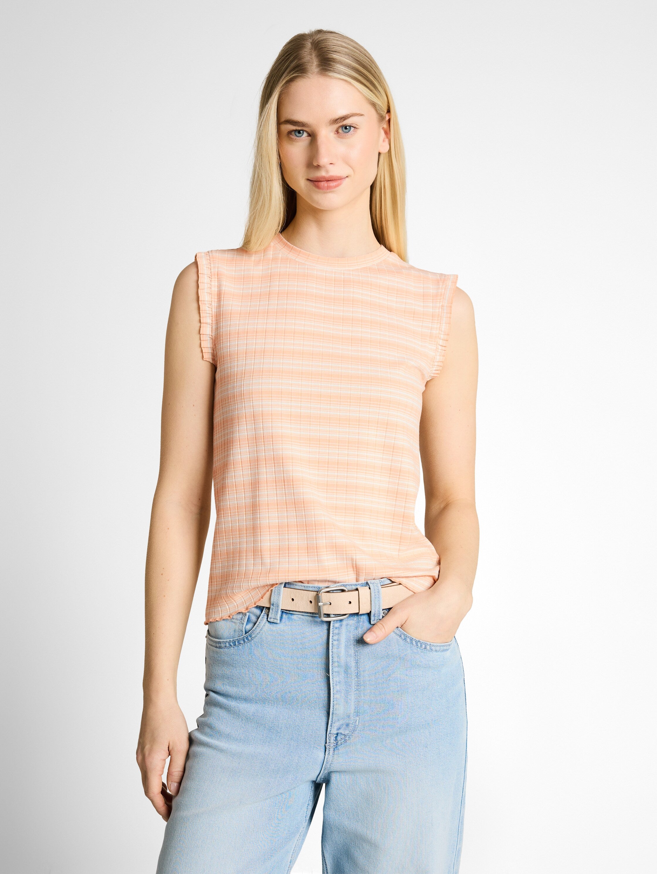 Tom Tailor denim Damen T-Shirts Apricot White G