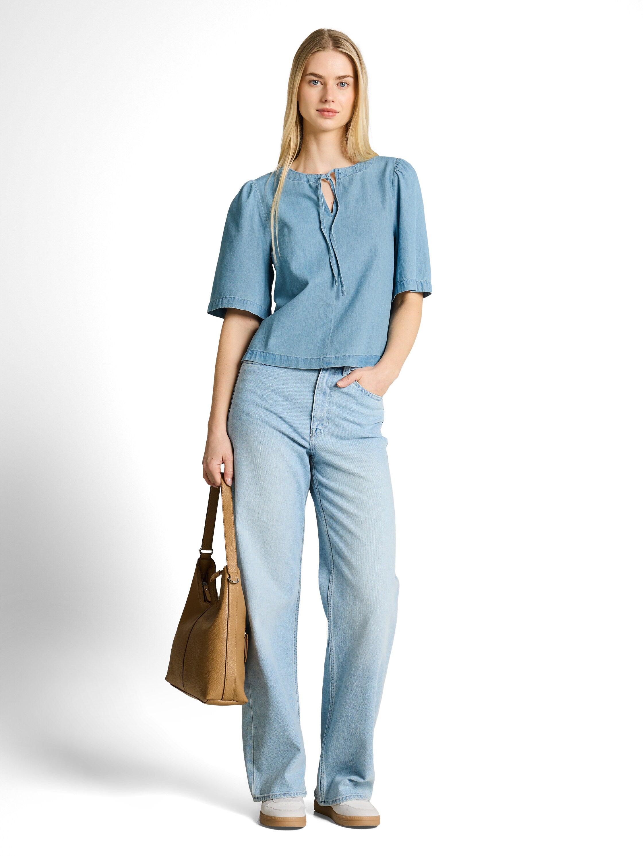 Tom Tailor denim Damen Blusen Clean Light Sto
