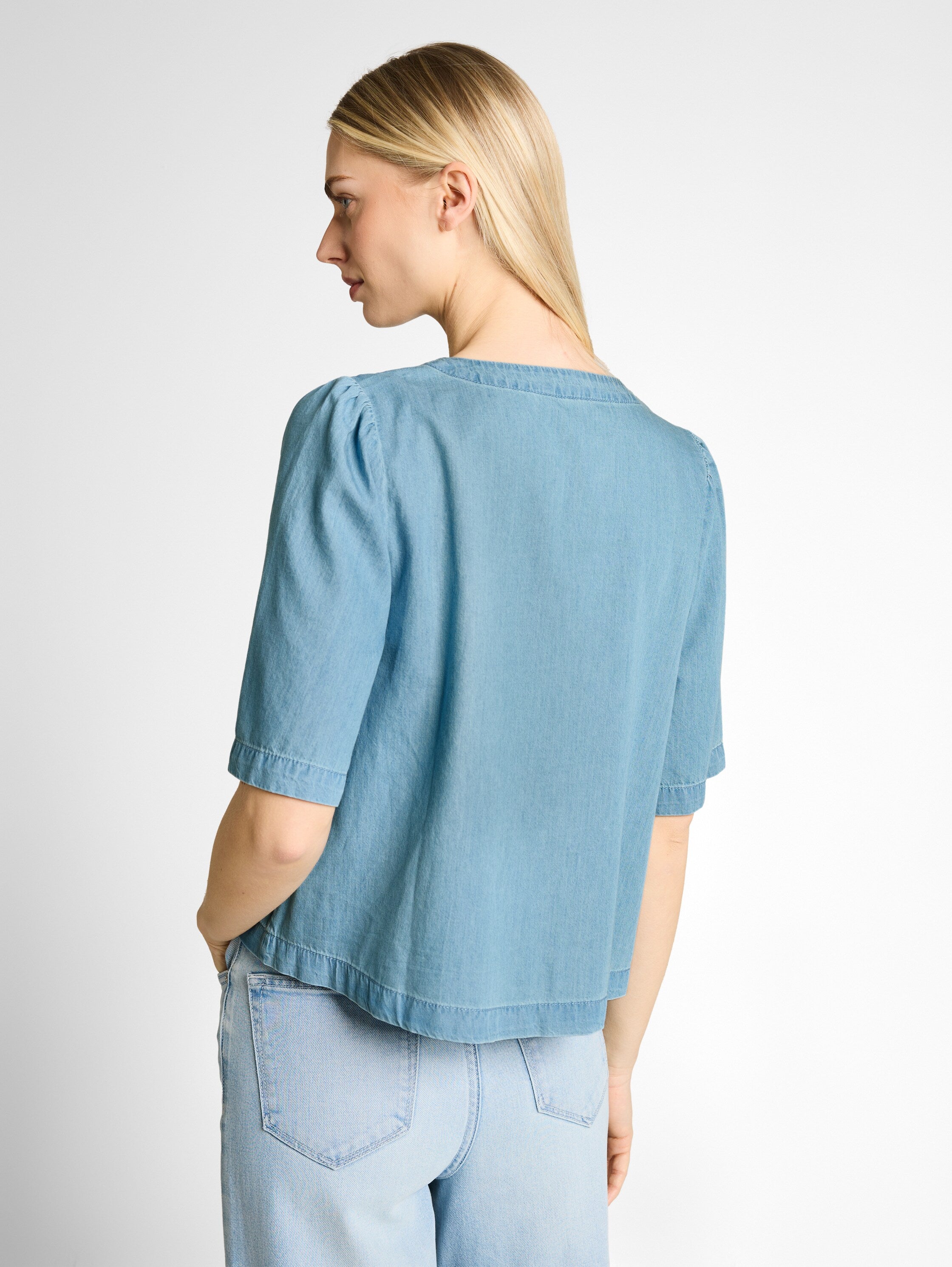 Tom Tailor denim Damen Blusen Clean Light Sto
