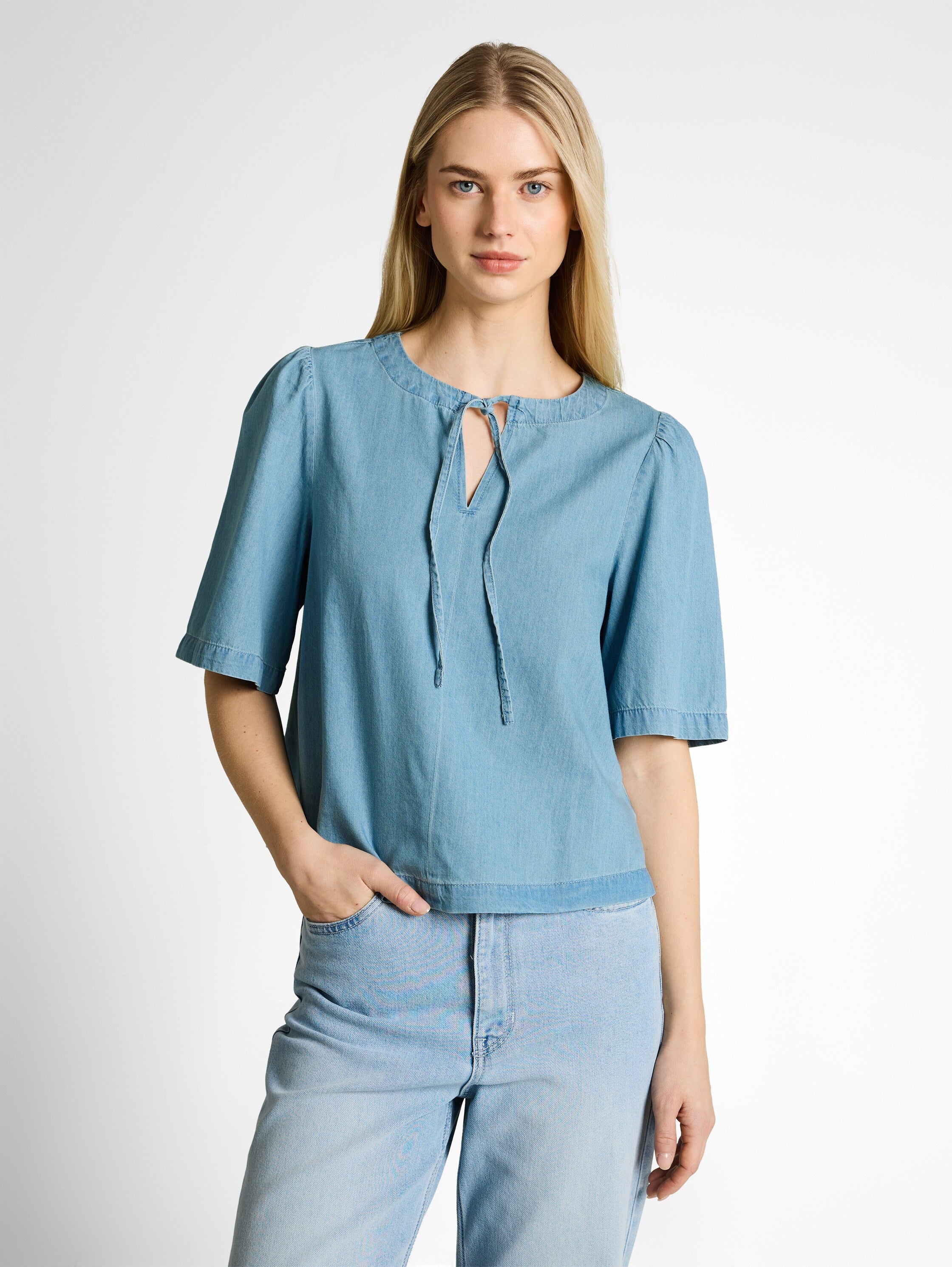 Tom Tailor denim Damen Blusen Clean Light Sto